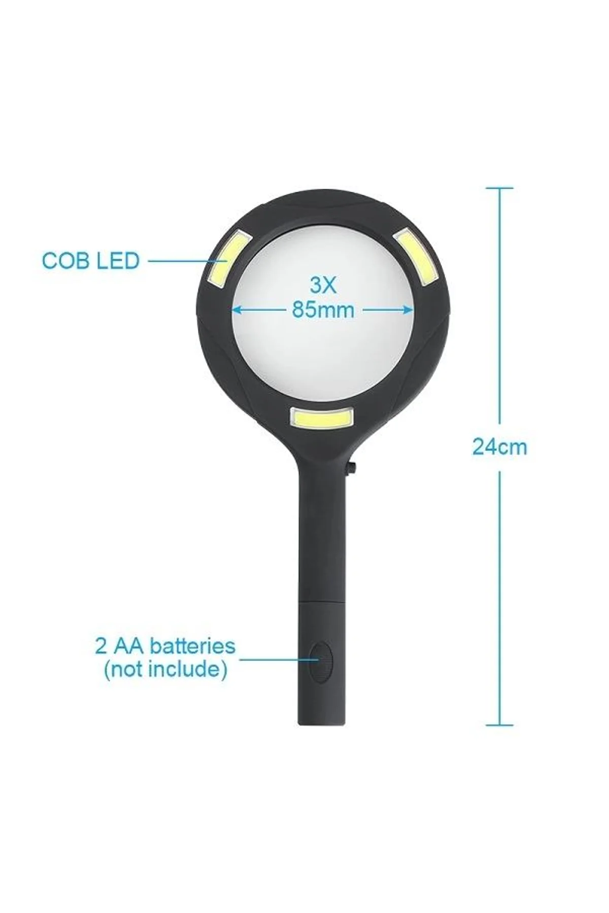 3 Ledli Işıklı El Büyüteci 250 Lümen Beyaz Işık Büyüteç 3x Zoom Tamirci Büyüteç Wt374 - Just Cheap Store Görsel 2