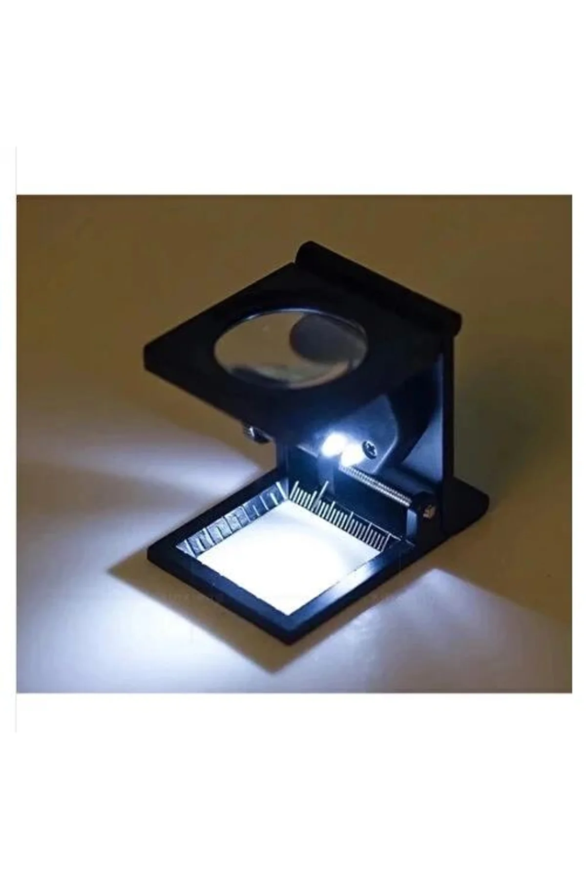 28x28 Mm Katlanır Sayaçlı Metal Lüp, 2 Led Işıklı Büyüteç Tekstil Th9005a - Just Cheap Store Görsel 4