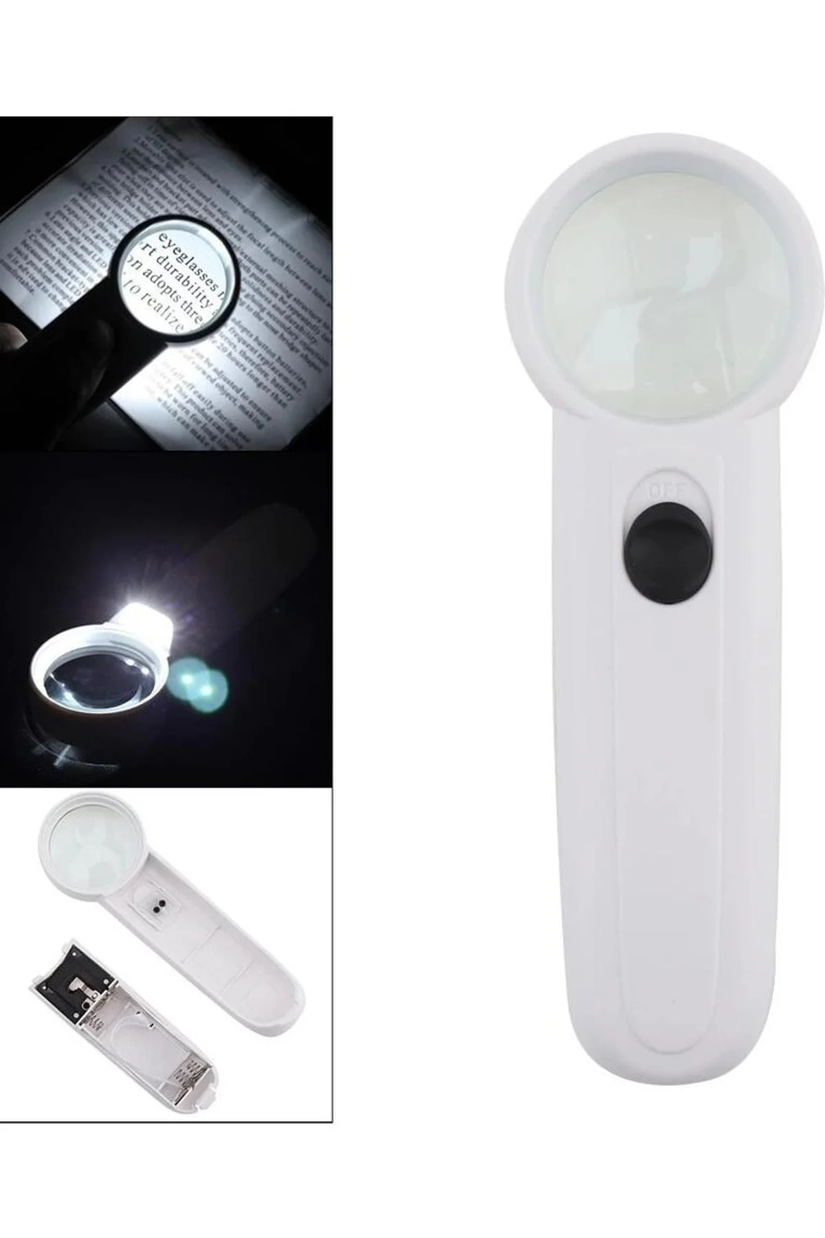 15x Çok Fonksiyonlu 2 Led Işıklı Taşınabilir El Büyüteç
