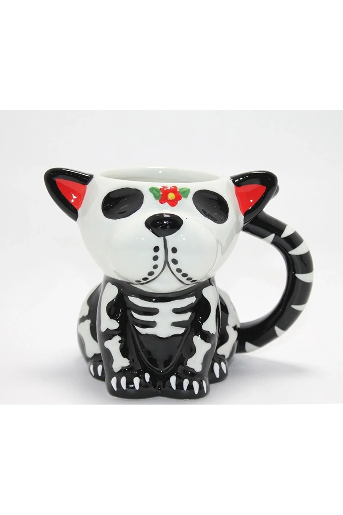 Day Of The Dead Köpek Figürlü 3d Kabartmalı Porselen Kupa Alk4896