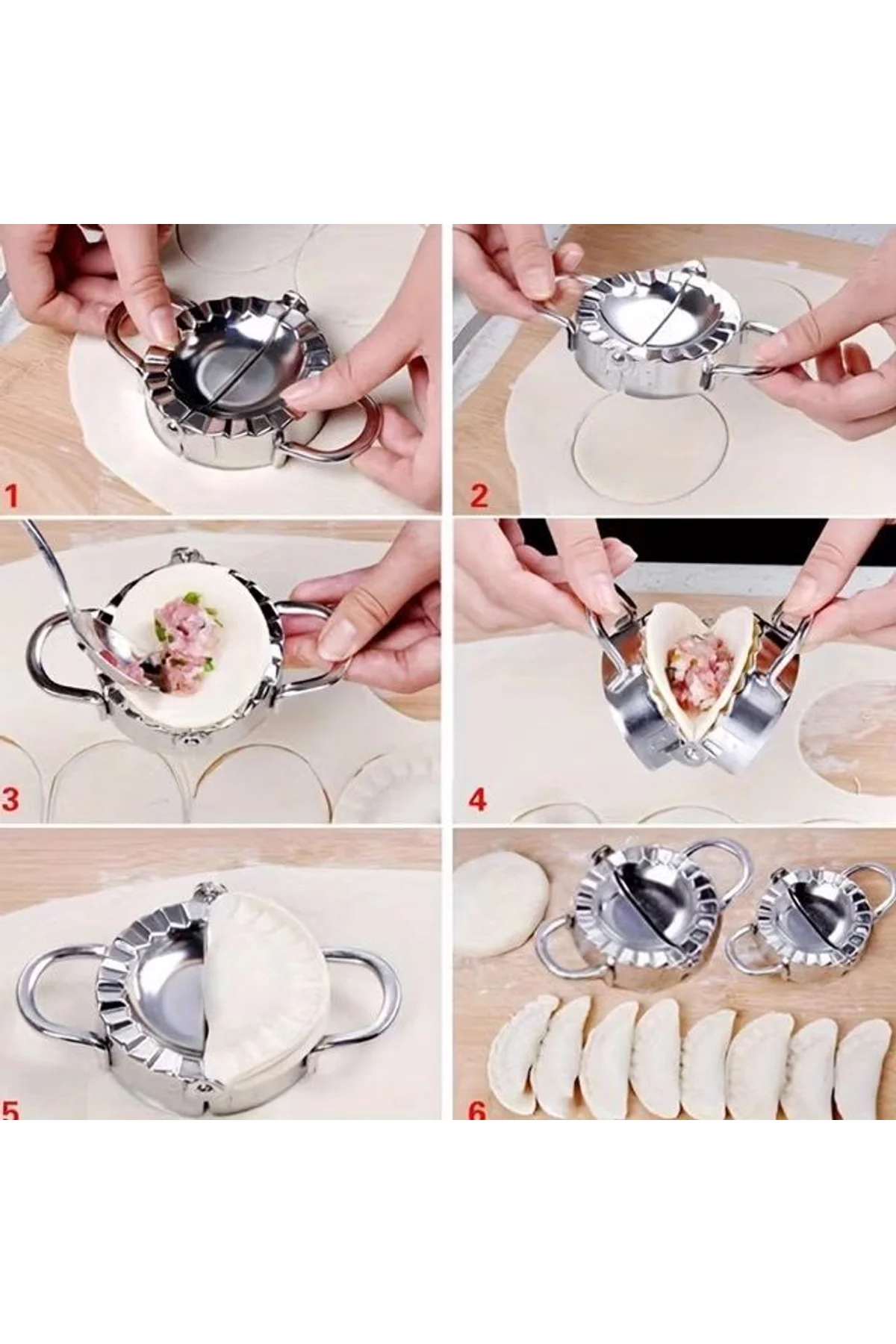 Pratik Hamur Kapatma Aparatı – Çiğ Börek, Mantı Ve Poğaça Kalıbı (7.5 Cm) - Just Cheap Store Görsel 2