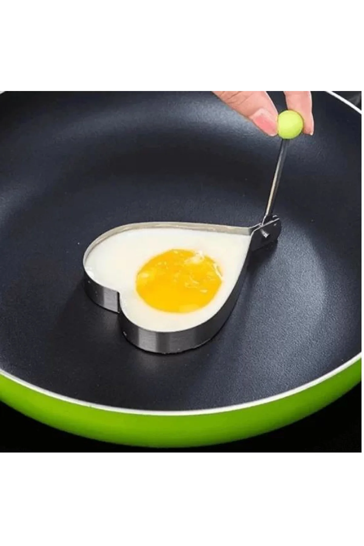 Metalik Kalp Şeklinde Metal Omlet Yumurta Ve Krep Kalıpları