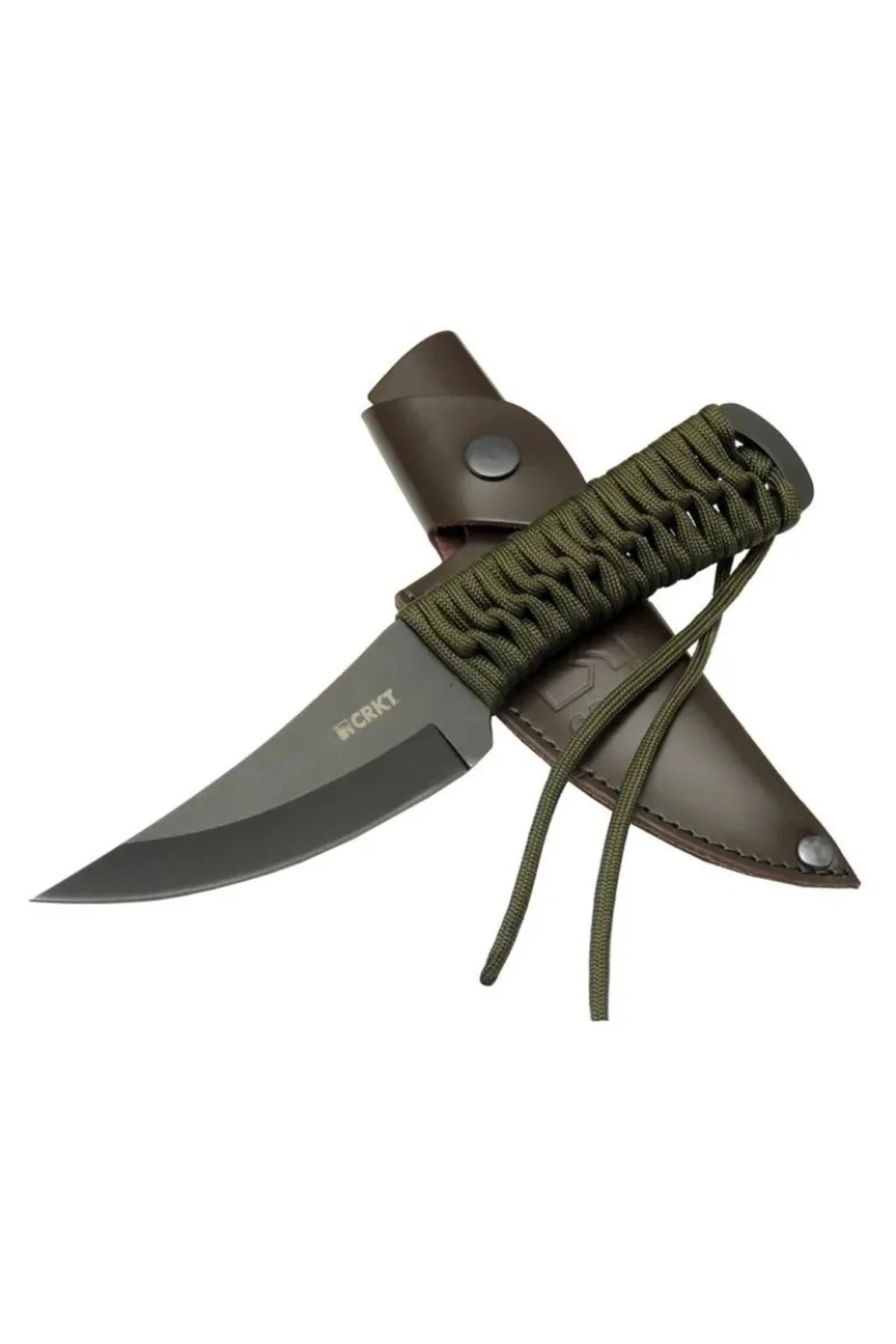 Crkt Scrub Fixed 2712 Bk Siyah Kamp / Outdoor Bıçak 22,5cm - İpli Sap, Deri Kılıflı