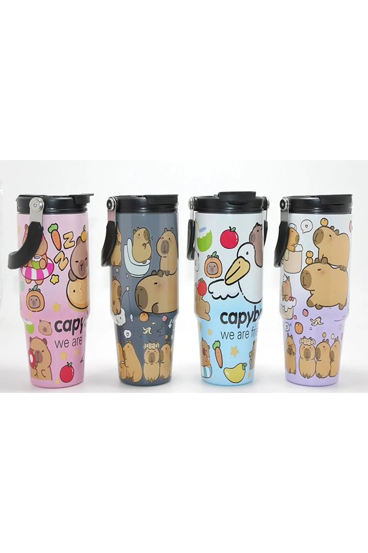 Capybara Desenli Isı Muhafazalı Pipetli Dev Çelik Kupa (tumbler) Alk4431