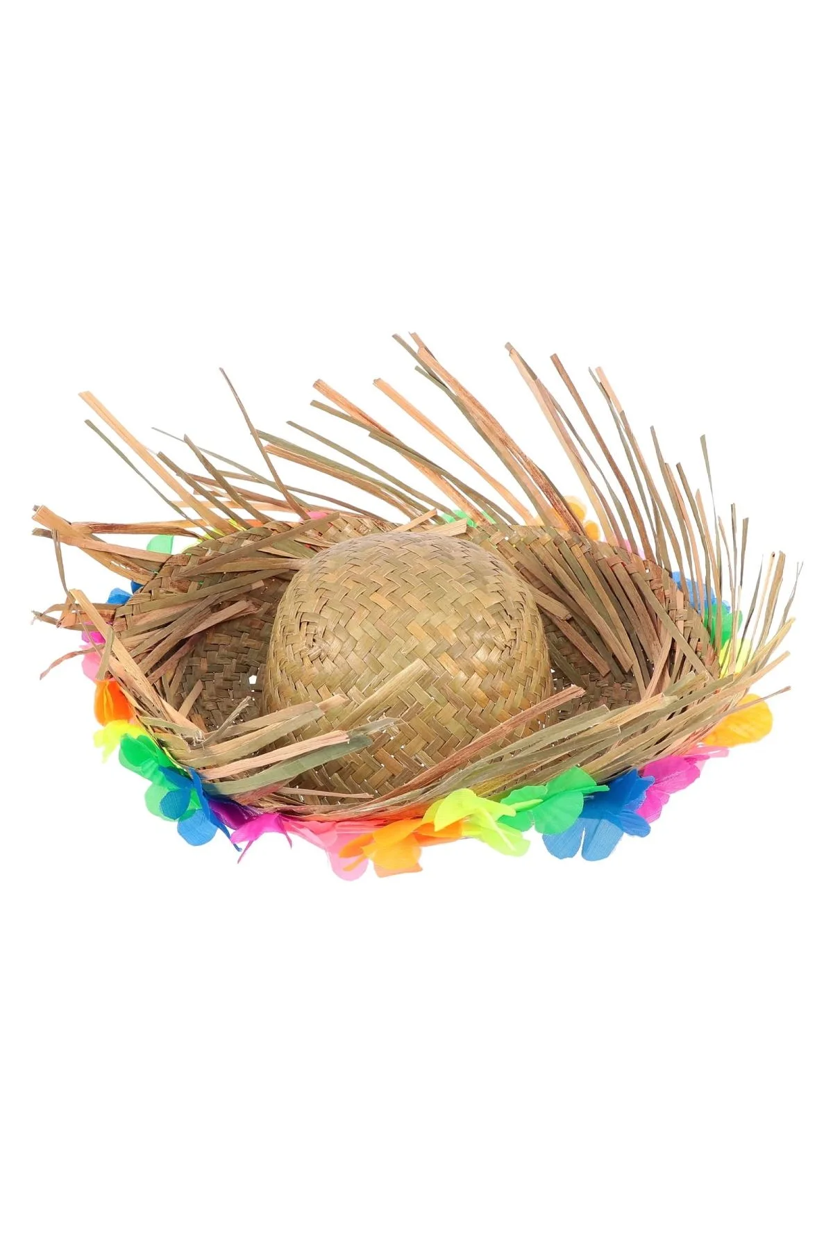Naturel Renk Püsküllü Örme Hasır Hawaii Luau Aloha Şapka 13x36 Cm - Just Cheap Store Görsel 5