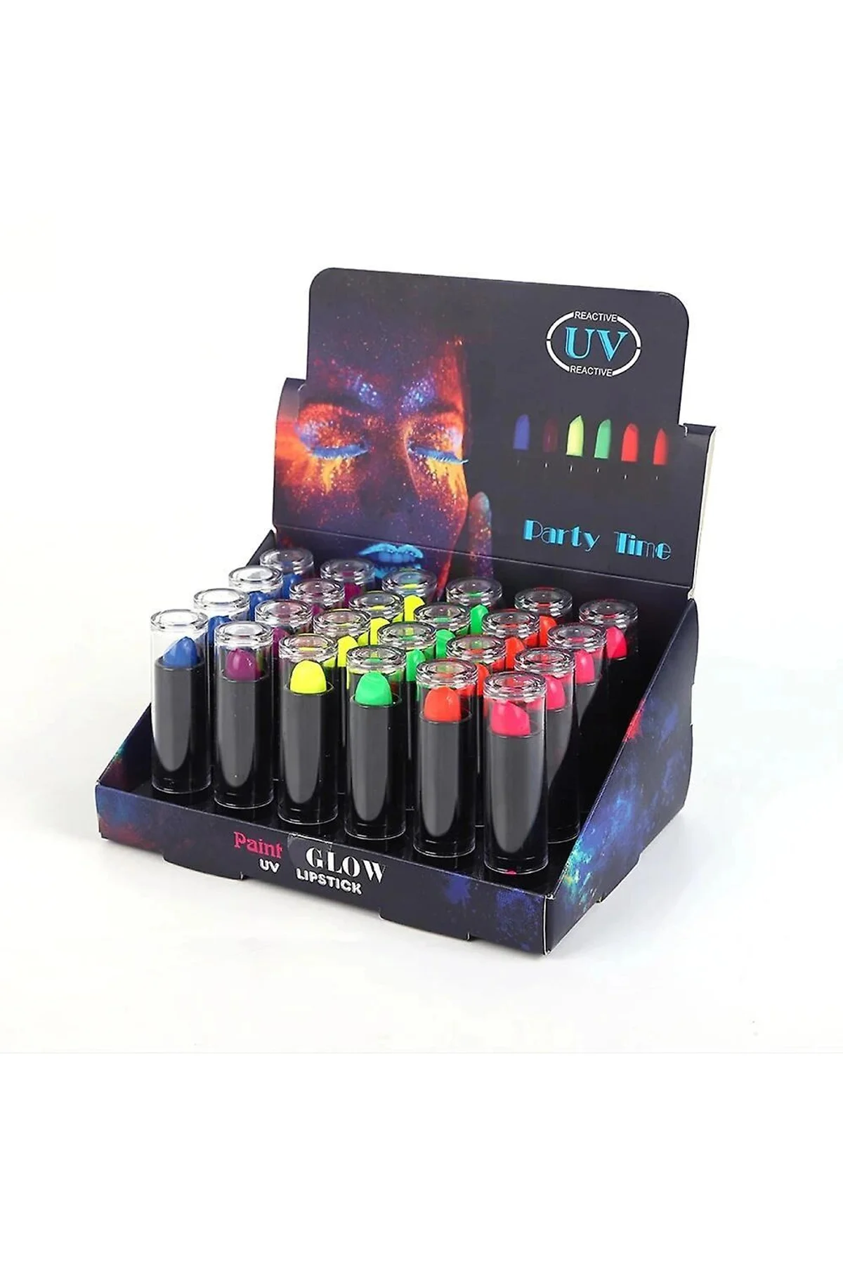 Karanlıkta Parlayan Yanan Uv Neon Ruj Yüz Boyama 6 Adet 6 Renk - Just Cheap Store Görsel 5