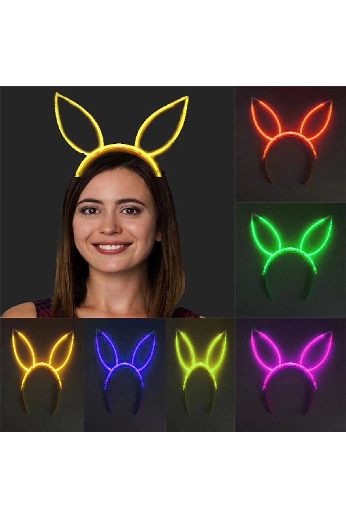 Karanlıkta Yanan Fosforlu Glow Taç 6 Renk 6 Adet