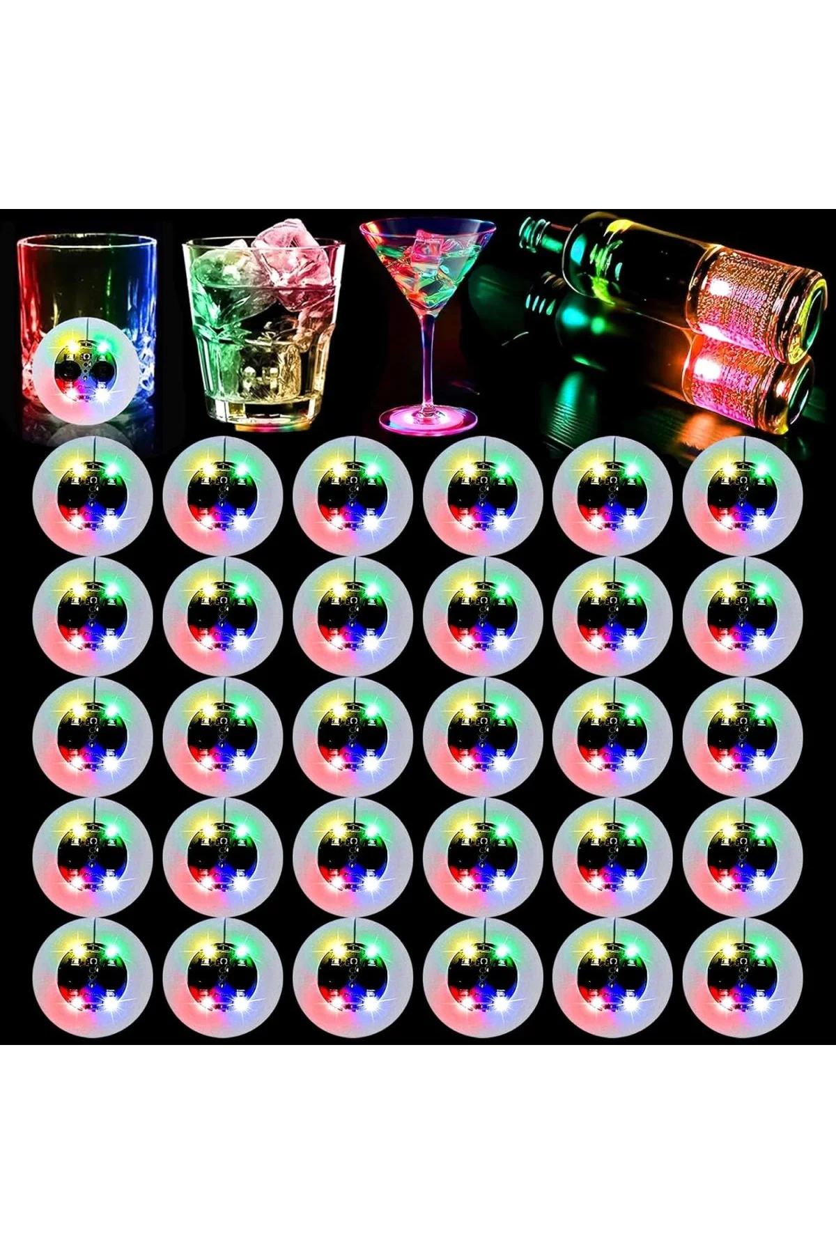 Işıklı Yapışkanlı Bardak Altı Aparatı Ledli 3 Modlu 6 Cm Çap 1 Adet - Just Cheap Store Görsel 3