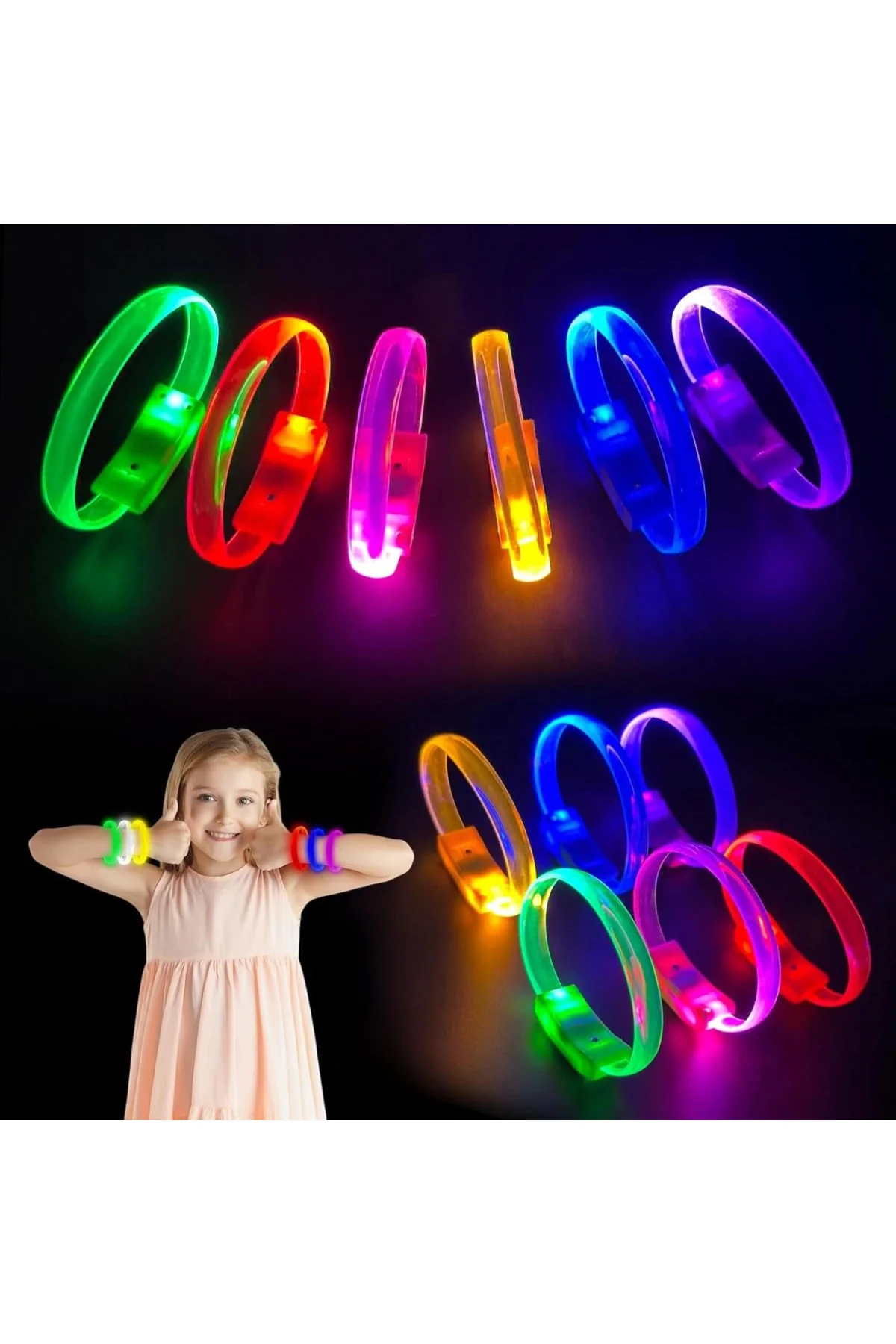 Festival Parti Led Bileklik Baskı Yapılabilir 3 Farklı Mod Işıklı 1 Adet - Just Cheap Store Görsel 4