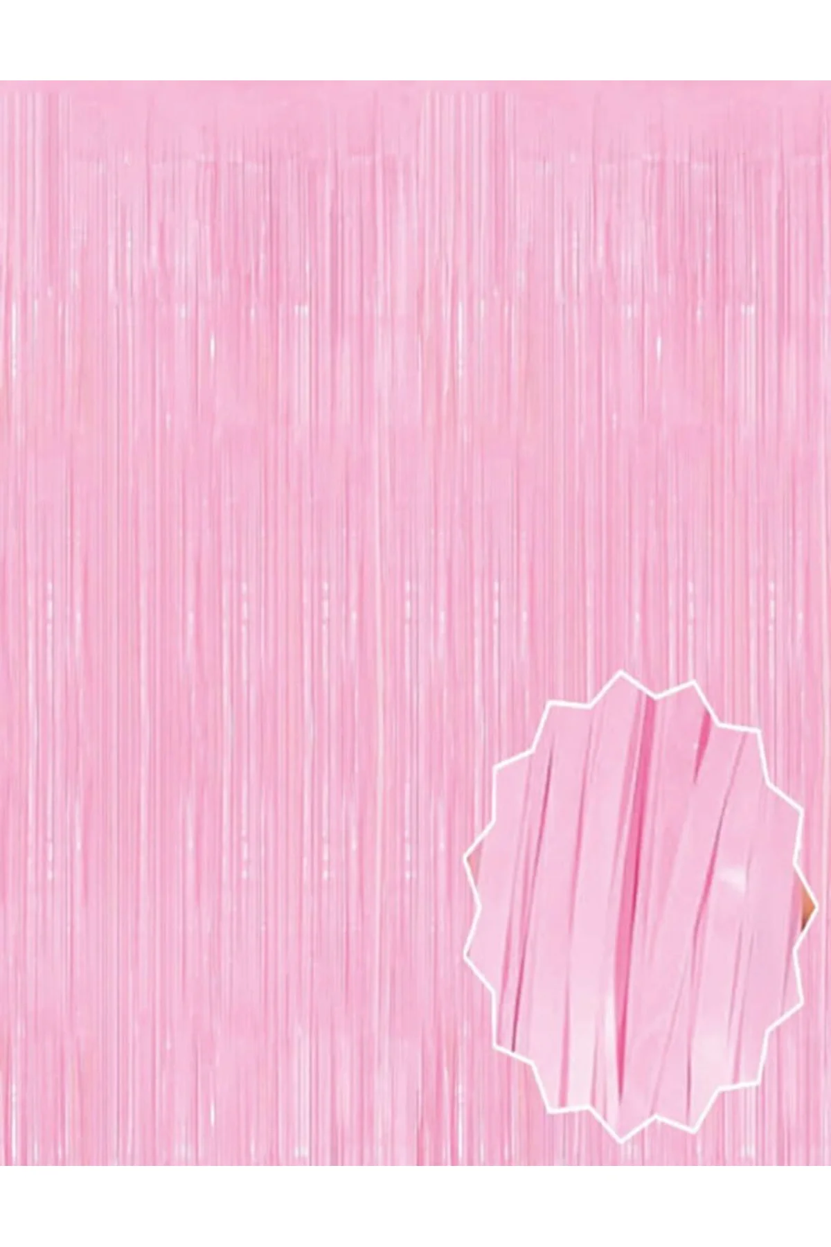 Soft Pembe Püsküllü Kapı Perdesi - Parti, Baby Shower, Cinsiyet Partisi 1x2 M