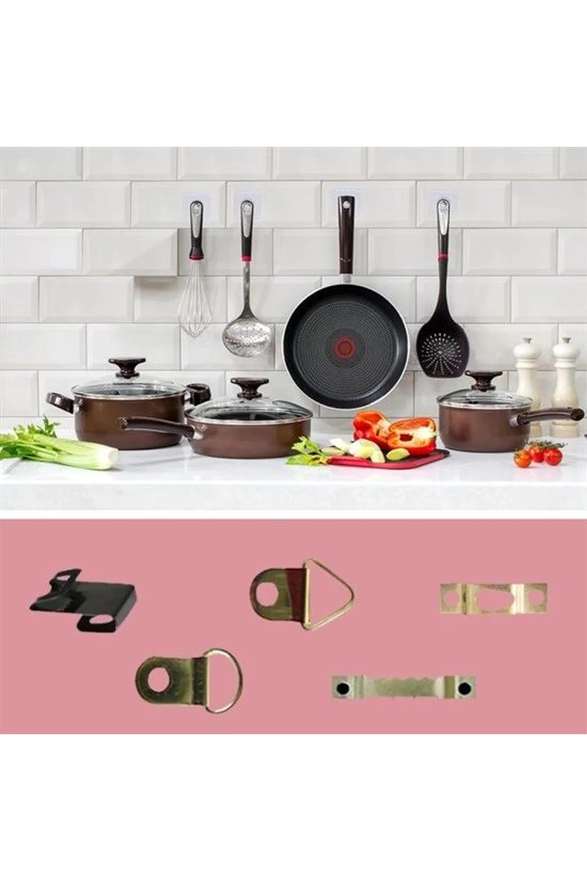 Süper Güçlü Çerçeve Askısı Pin Delgisiz Vidalı Tırnak Kanca Yapışkanlı Raf Tutucu Askı - Just Cheap Store Görsel 2