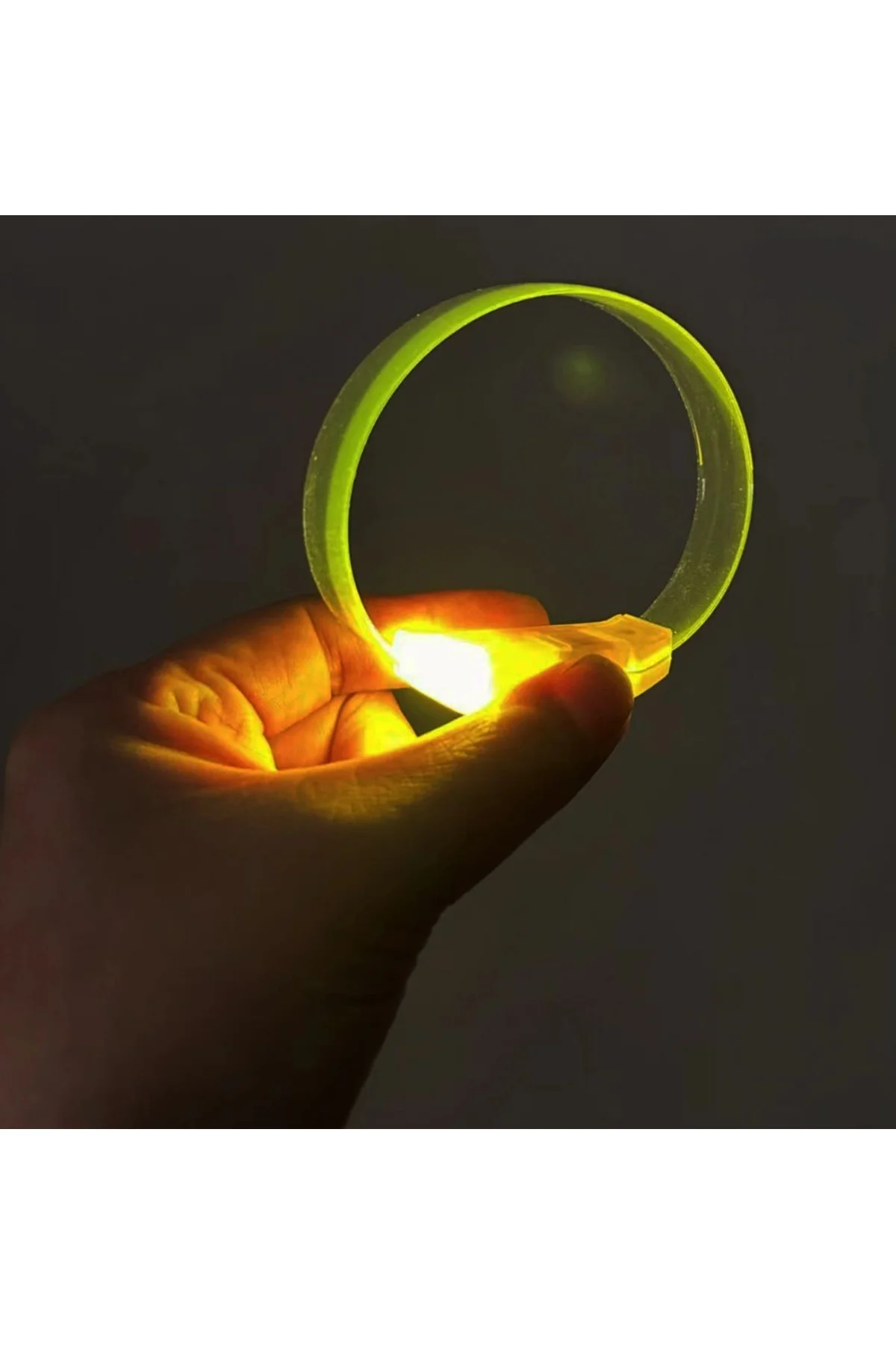 3 Modlu Pilli Led Işıklı Esnek Parti Bilekliği Sarı
