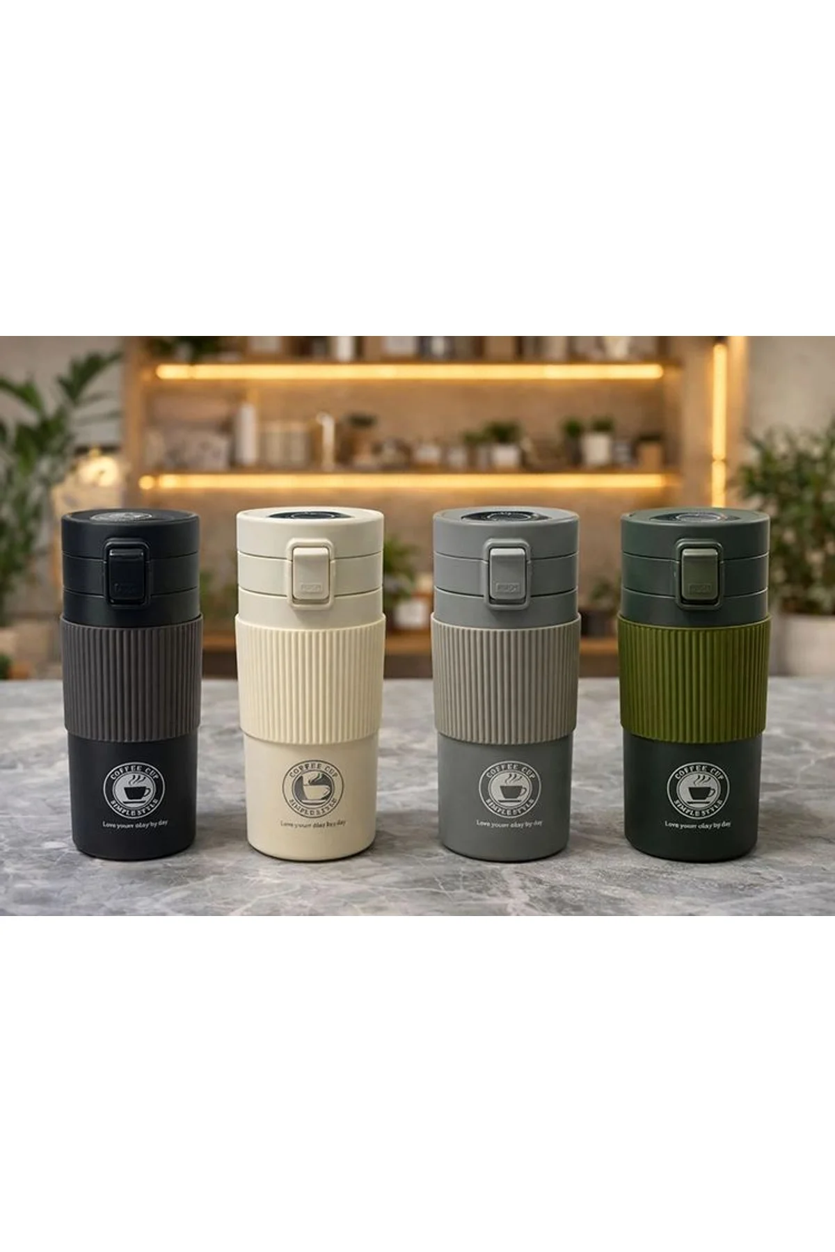 350 Ml Paslanmaz Çelik Termos Dereceli Mug - Sızdırmaz Kapaklı Çift Katmanlı Dereceli Termos Alk4626