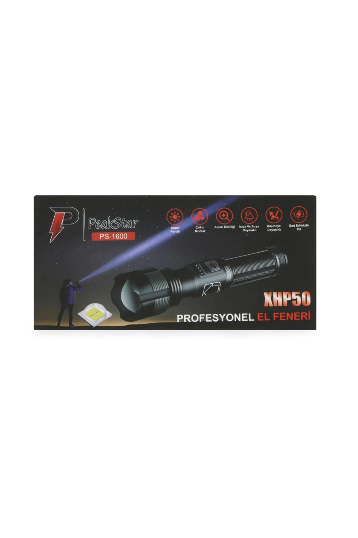 Ps-1600 Süper Parlak Led Zoomlu 5 Mod Su Geçirmez Profesyonel Kamp Bekçi Avcı Feneri - Just Cheap Store Görsel 2