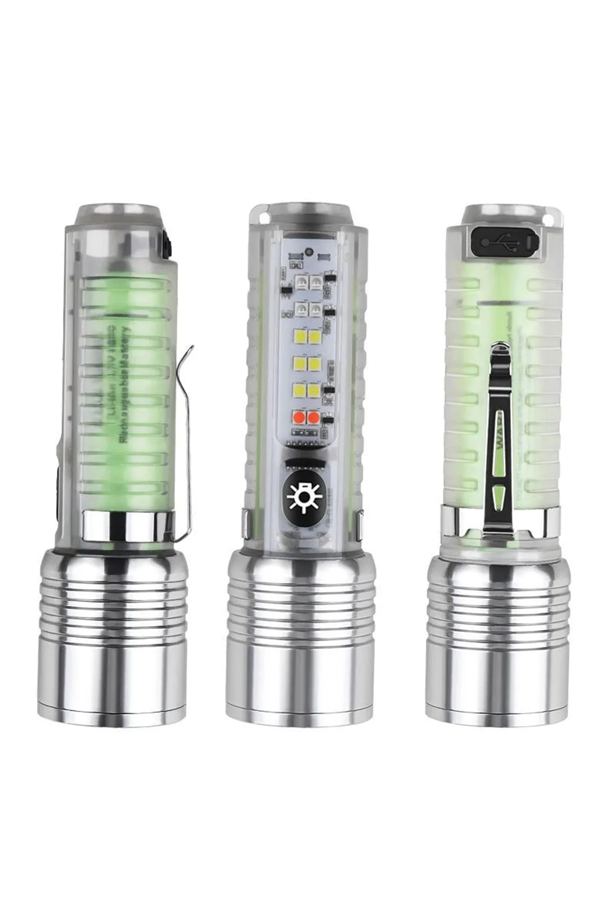Profesyonel Tg Led Güçlü 8 Modlu Type-c 1000 Lümen Polis Çakarlı Şarjlı El Feneri - Just Cheap Store Görsel 4