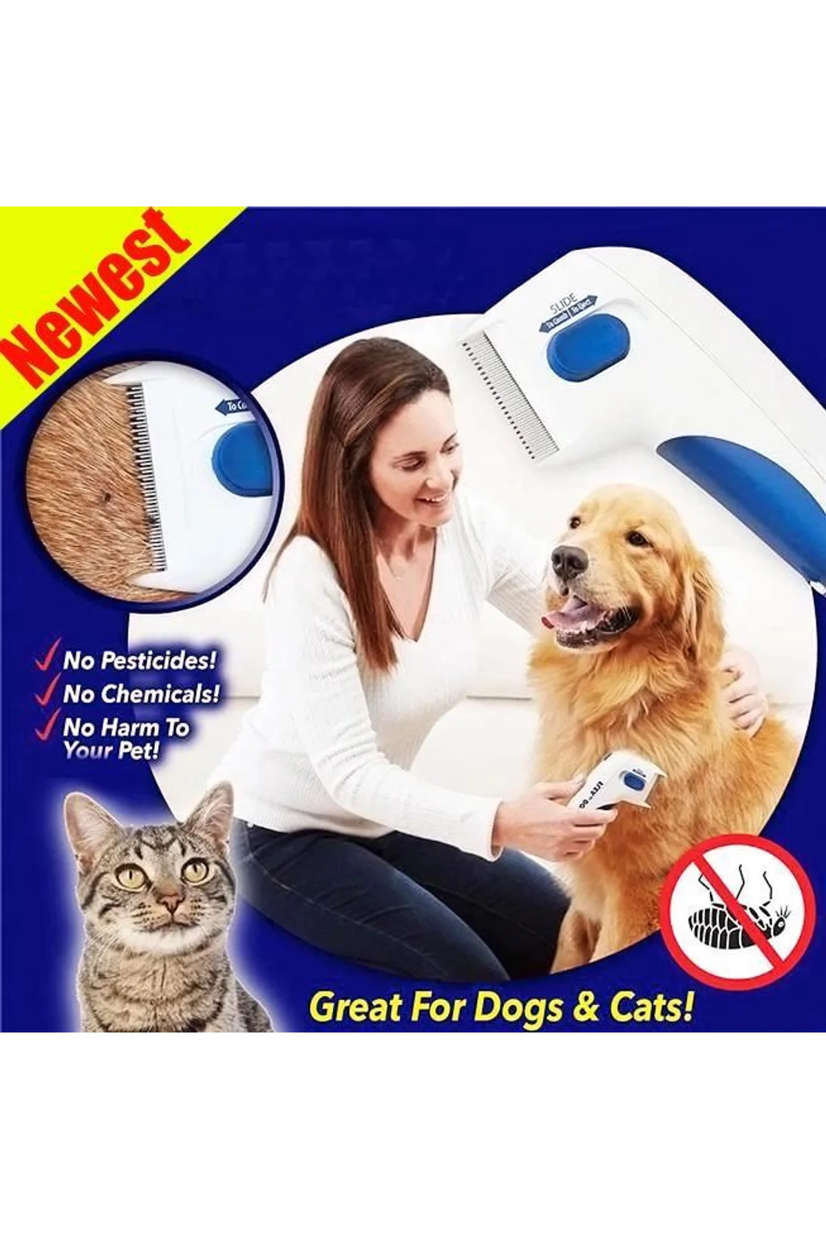 Flea Doctor Kedi Ve Köpekler İçin Pilli Pire Tarağı - Just Cheap Store Görsel 2
