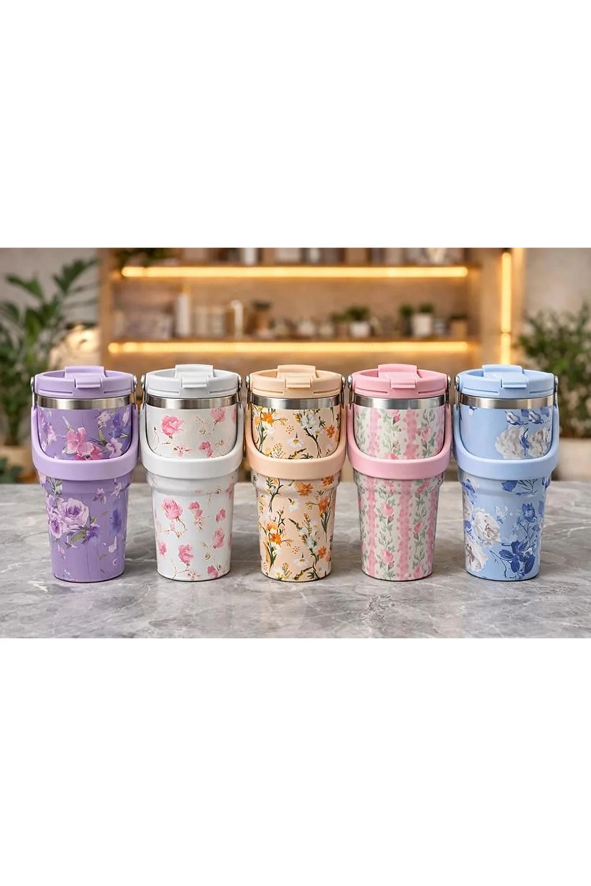 700 Ml Taşıma Kulplu Paslanmaz Çelik Termos Mug - Vakumlu Isı Yalıtımlı Bardak Alk4629
