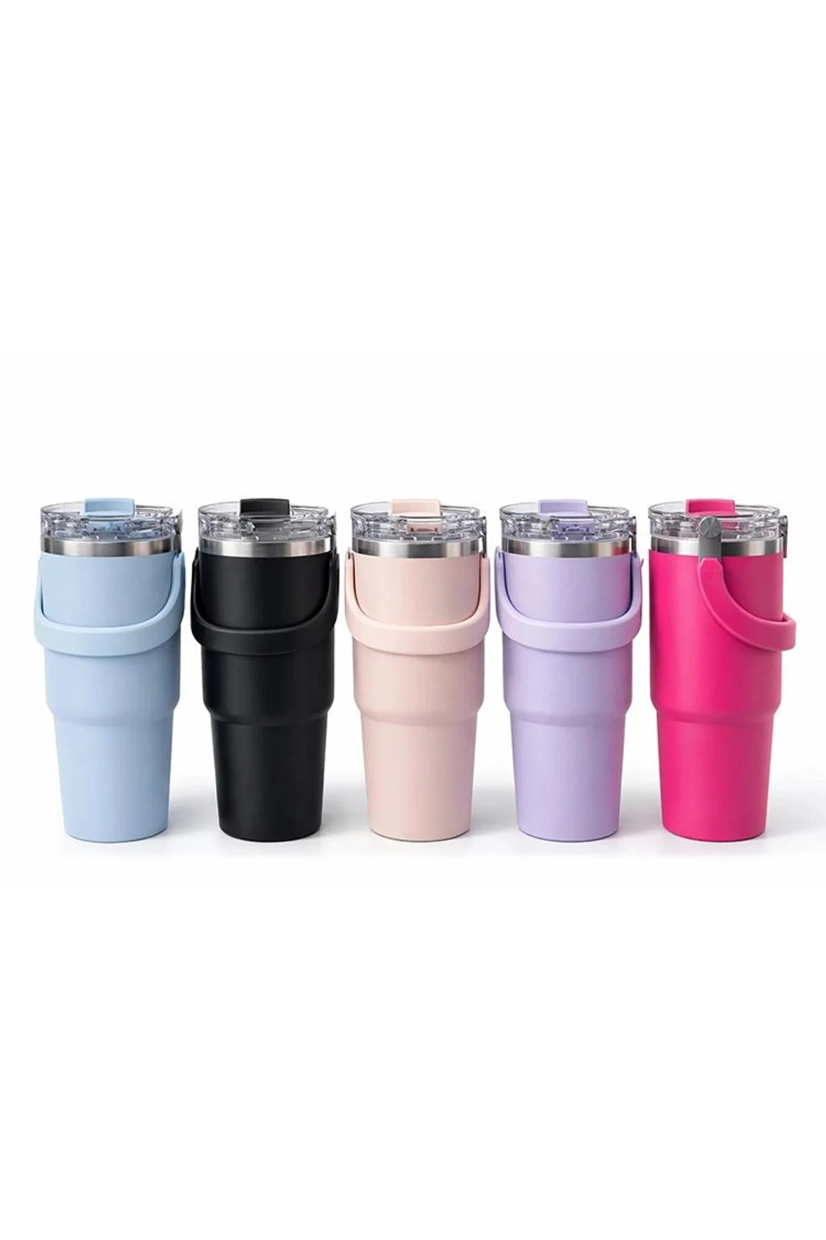 900 Ml Taşıma Kulplu Paslanmaz Çelik Termos Mug - Vakumlu Isı Yalıtımlı Bardak Alk4631