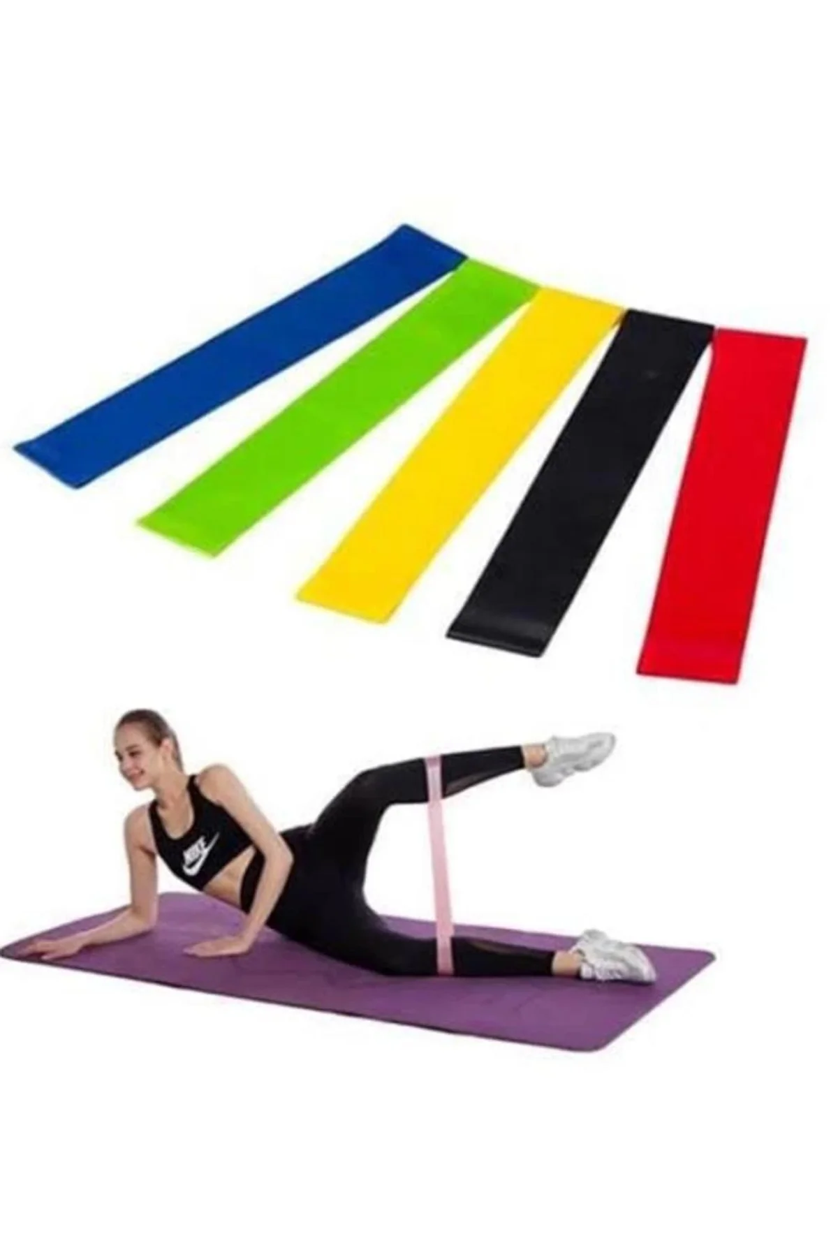 Aerobik Bant 5 Li Pilates Yoga Bandı