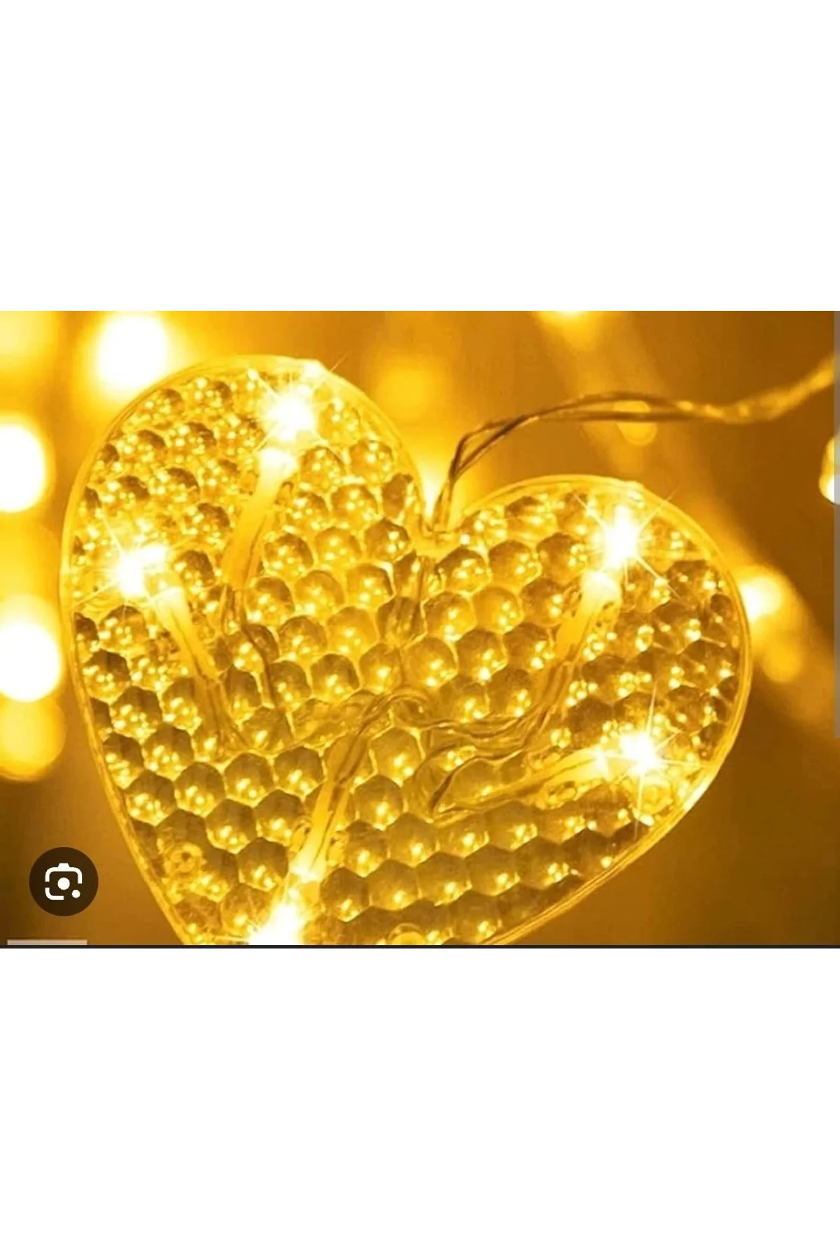 Kalp Perde Led 3m 6 Sıra 12 Adet Kalp Led Işık Gün Işığı