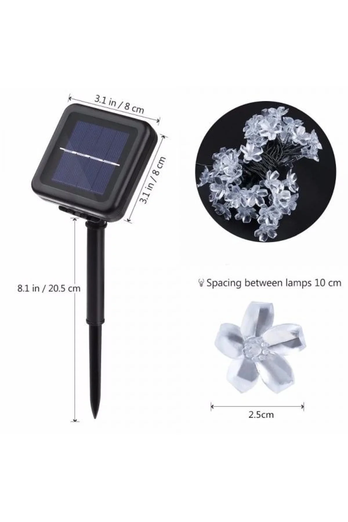 Solar 30 Ledli Çiçekli Günışığı Bahçe Aydınlatma Dekorasyon Güneş Enerjili - Just Cheap Store Görsel 5