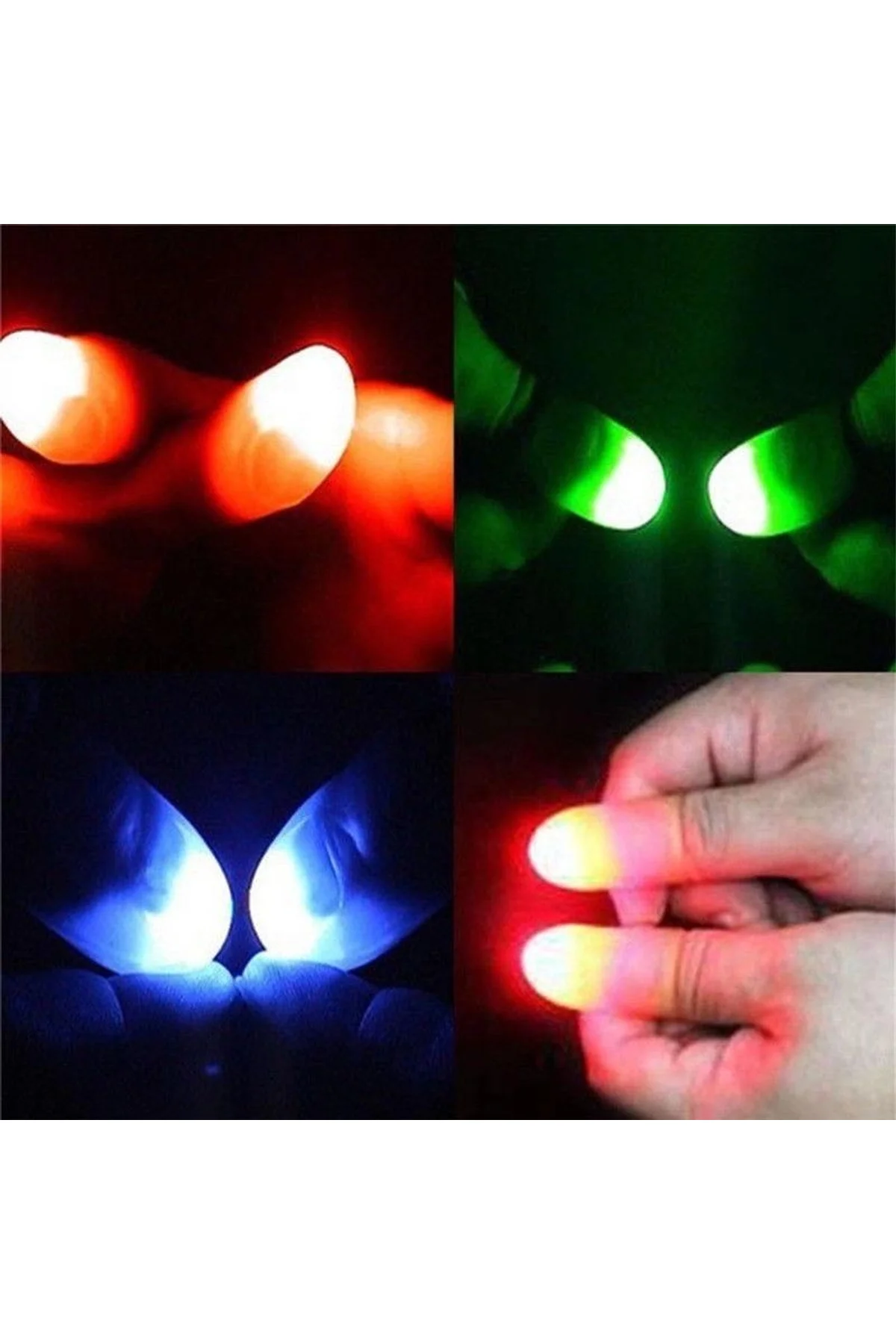 Led Işıklı Renkli Sihirli Parmak Işıklı Parmak Şaka Parmak 1 Adet