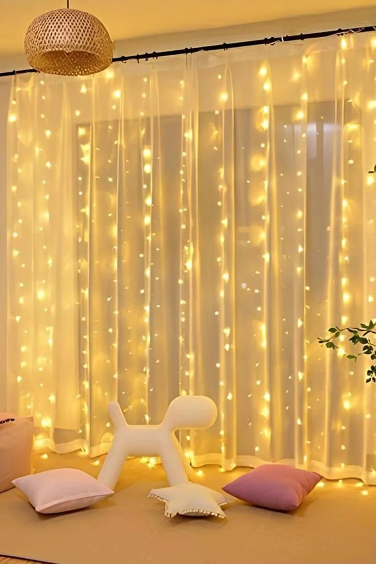 Lw-7 300 Ledli 10 Sarkıt Perde Led Işık, 8 Modlu Uzaktan Kumandalı, 3x3 Metre Peri Telli Led - Just Cheap Store Görsel 2