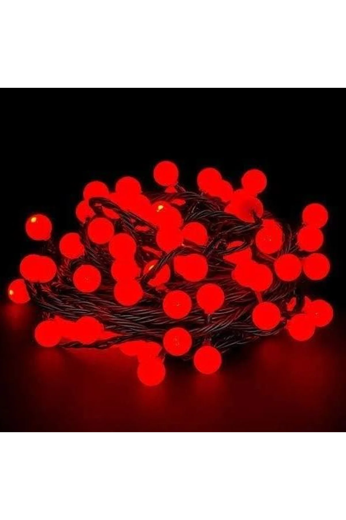 5m 28 Led Kırmızı Işık Siyah Kablo Fişli Eklemeli Mz-18-18