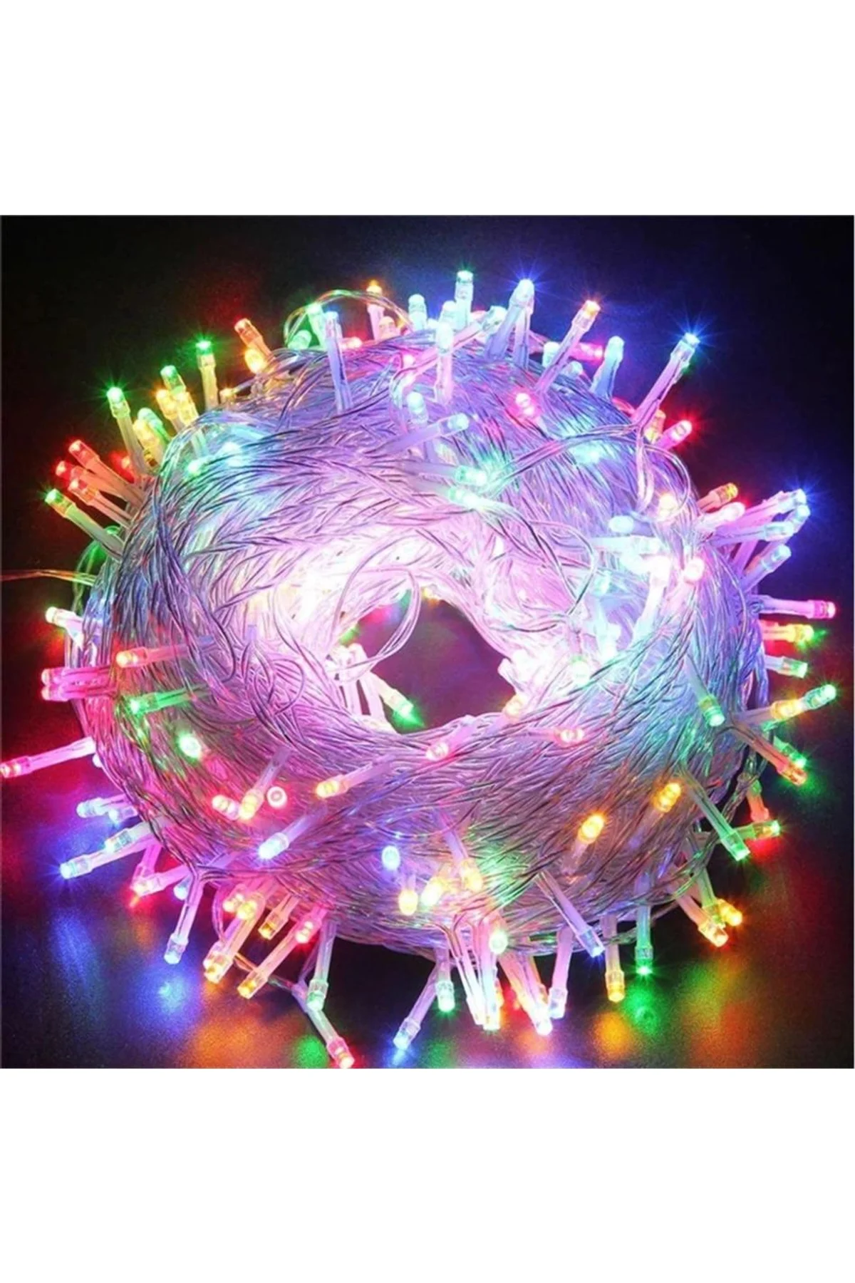 10m 100 Led Boncuk Lamba Rgb Işık Şeffaf Kablo Mz-18-1