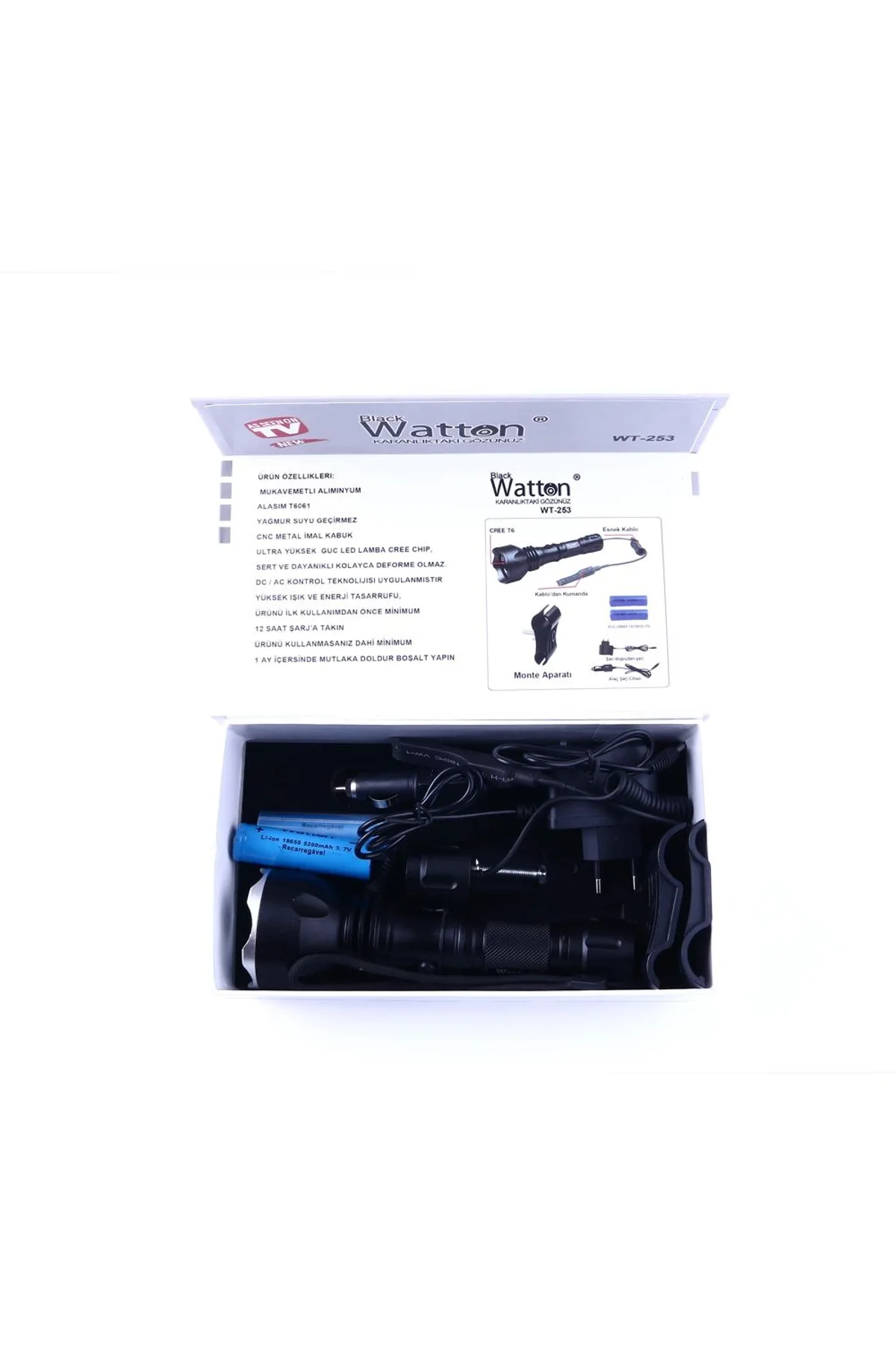 Orjinal 600 Lümen Tx6 Şarjlı Özel Avcı Feneri Wt-253 - Just Cheap Store Görsel 3