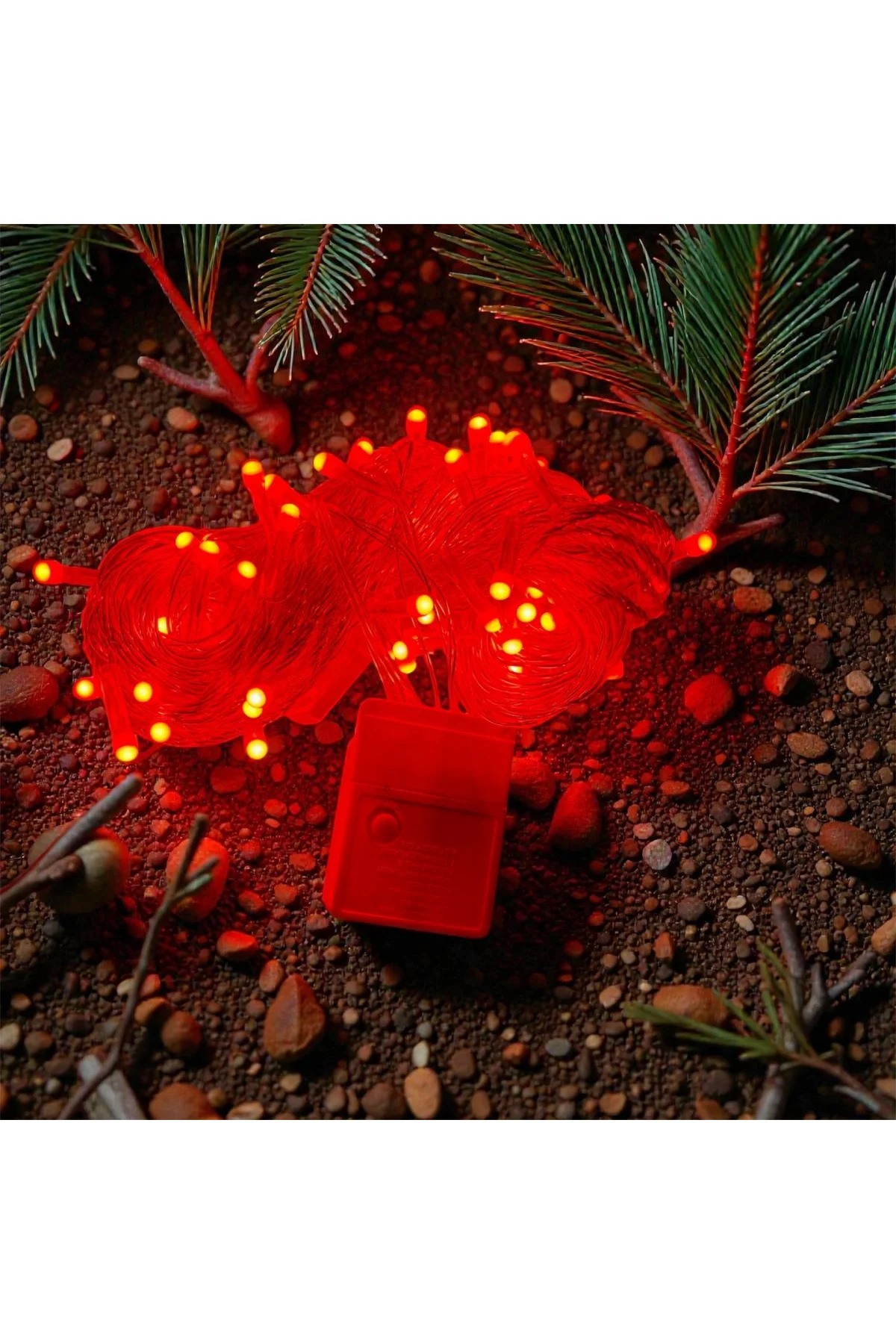 10m 100 Led Damla Uçlu Kırmızı Işık Şeffaf Kablo Mz-17-5