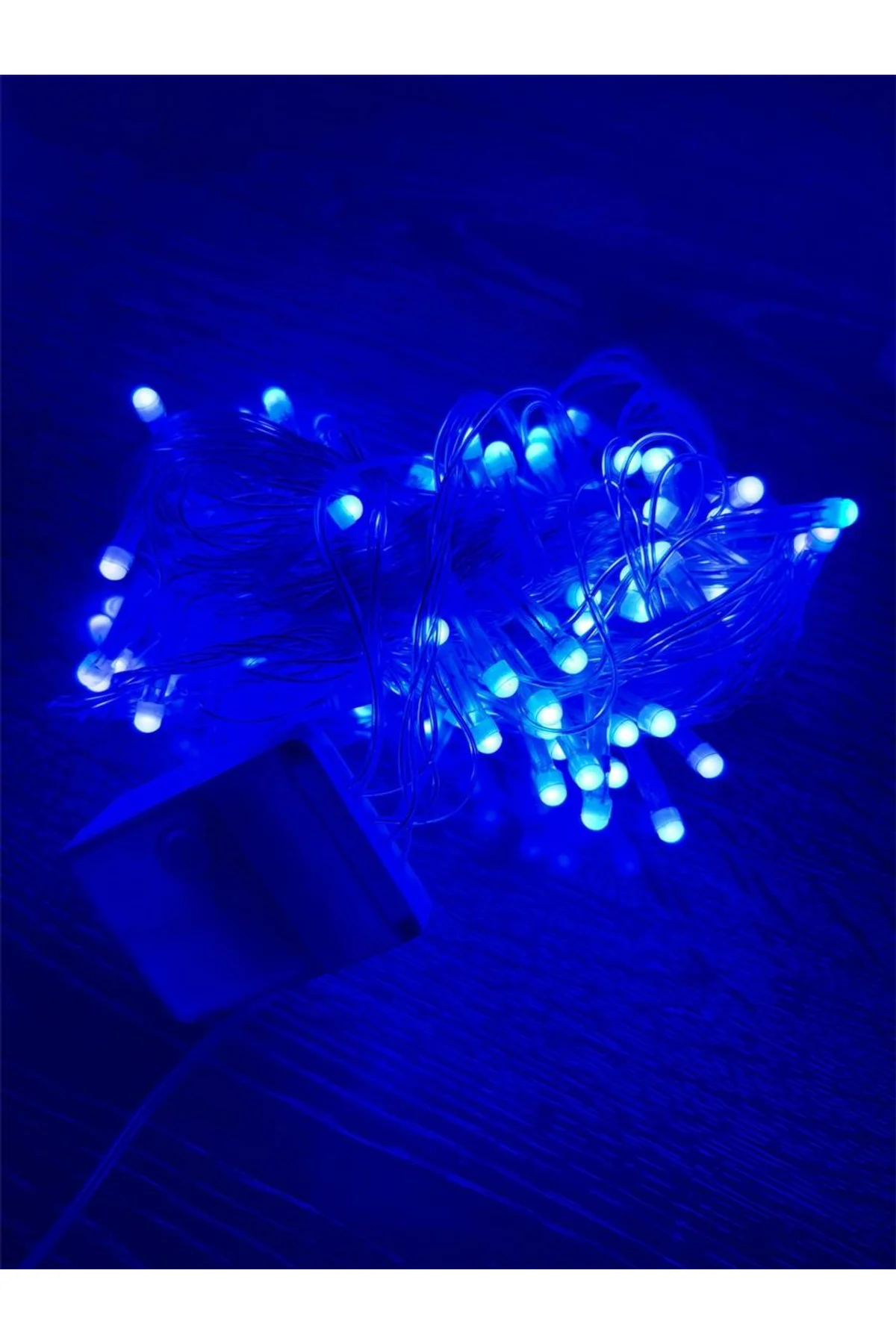 10m 100 Led Damla Uçlu Mavi Işık Şeffaf Kablo Mz-17-6