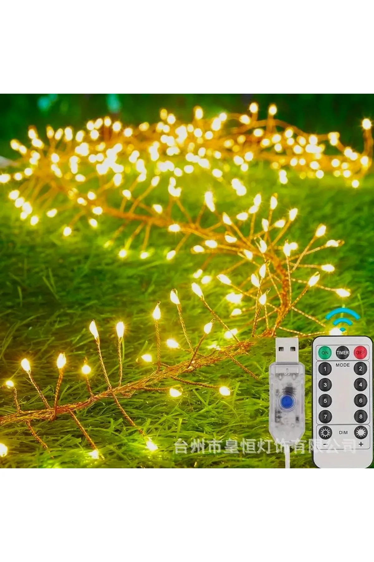 6m 200 Led Gün Işığı Uzaktan Kumandalı 8 Modlu Usb'li