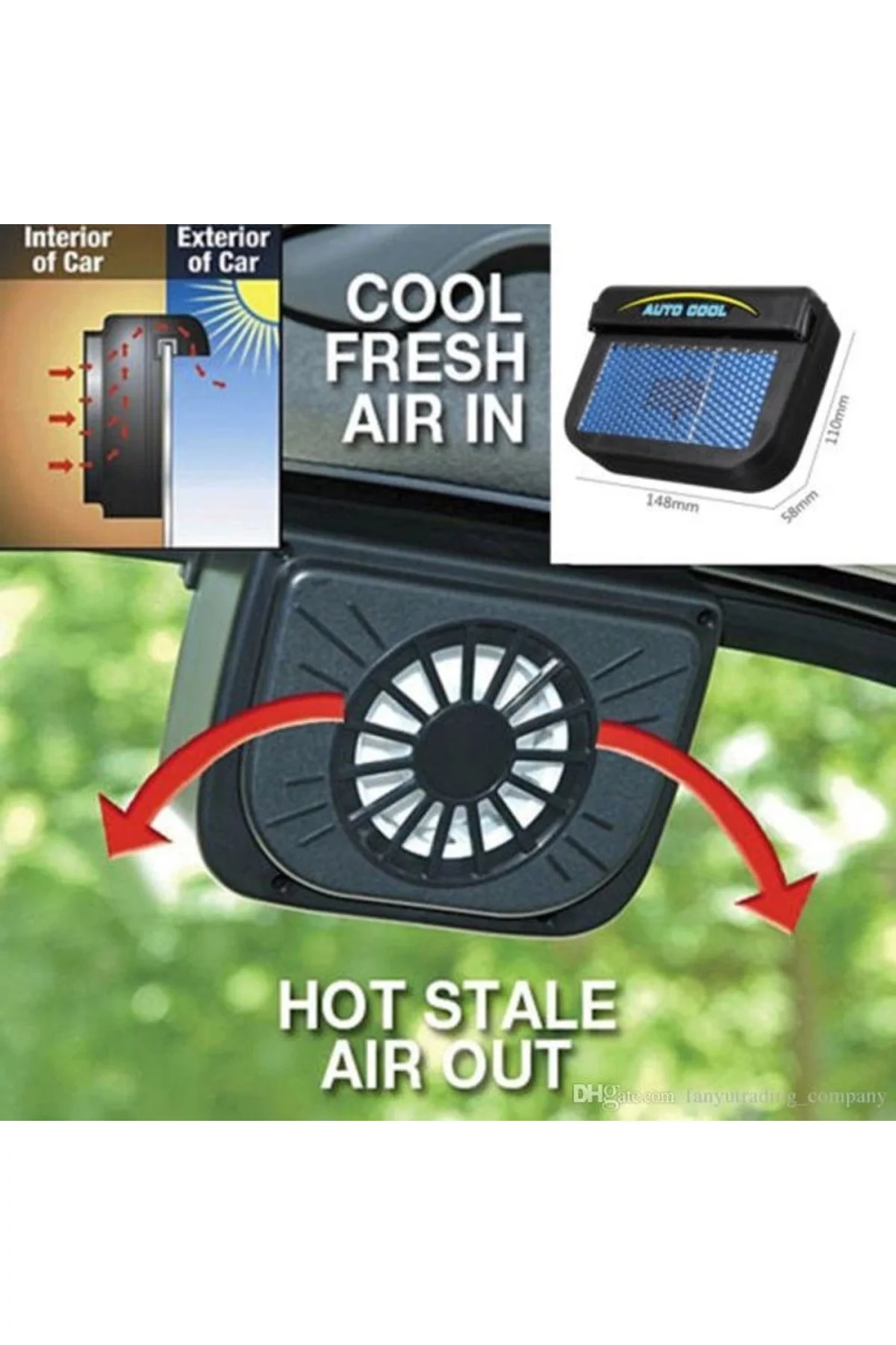 Auto Cool Güneş Enerjisiyle Çalışan Araç İçi Soğutucu - Just Cheap Store Görsel 3