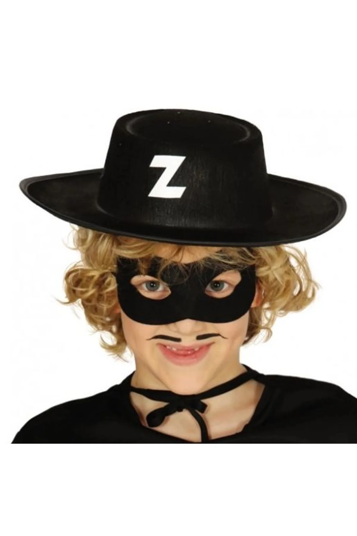 Z Logolu Zorro Şapkası Ve Zorro Maskesi Çocuk Boy