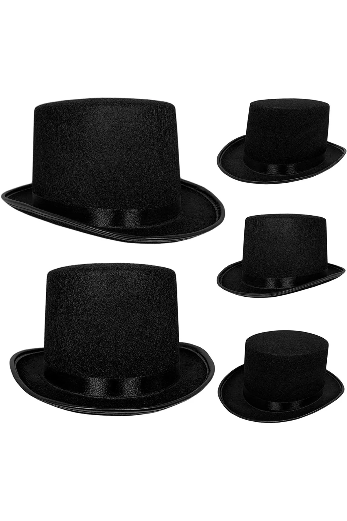 Yetişkinler İçin Siyah Renk Ringmaster Sihirbaz Şapkası Fötr Şapka 15 Cm - Just Cheap Store Görsel 2