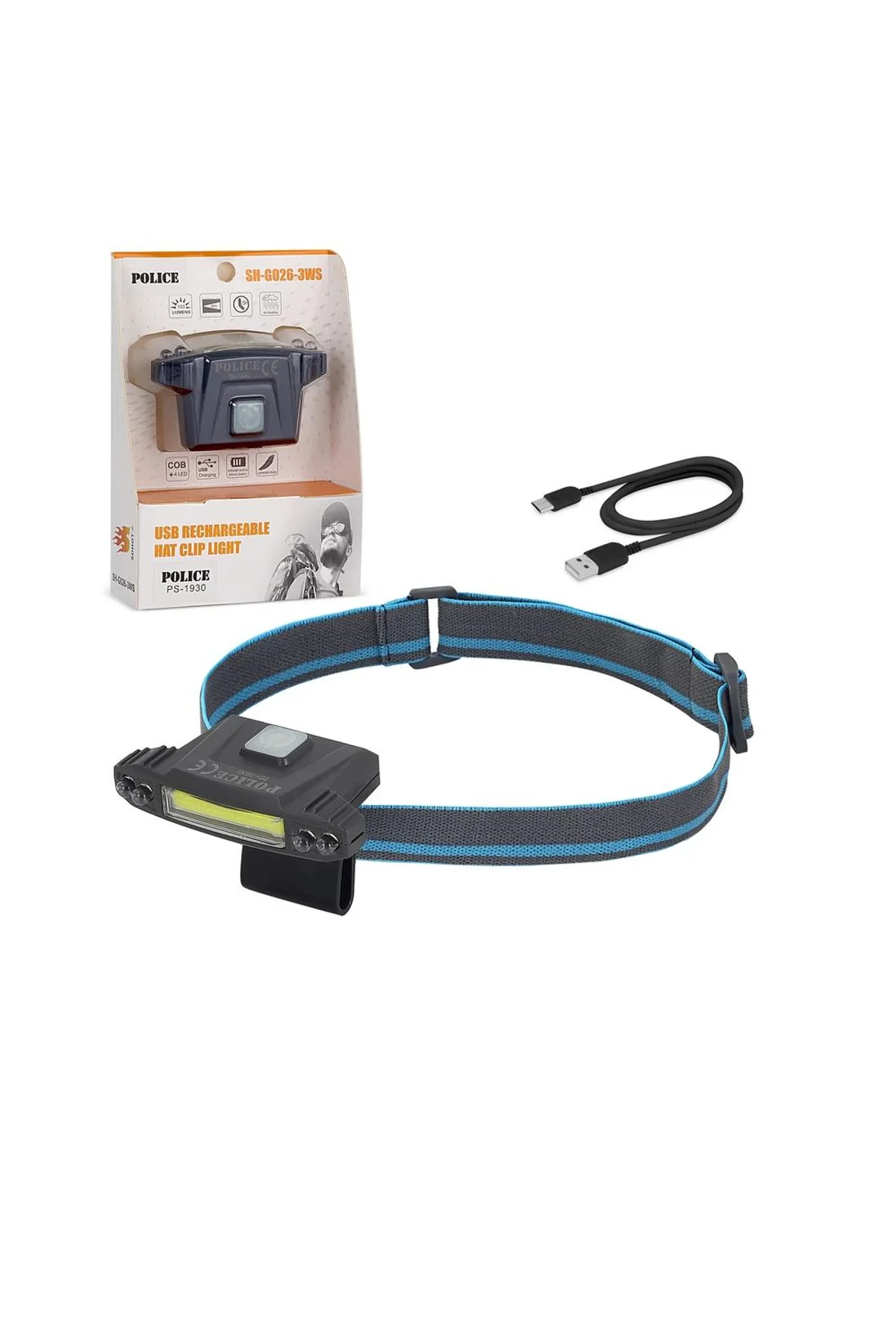 Ps-1930 Usb Şarjlı Cob Led Şapka Feneri