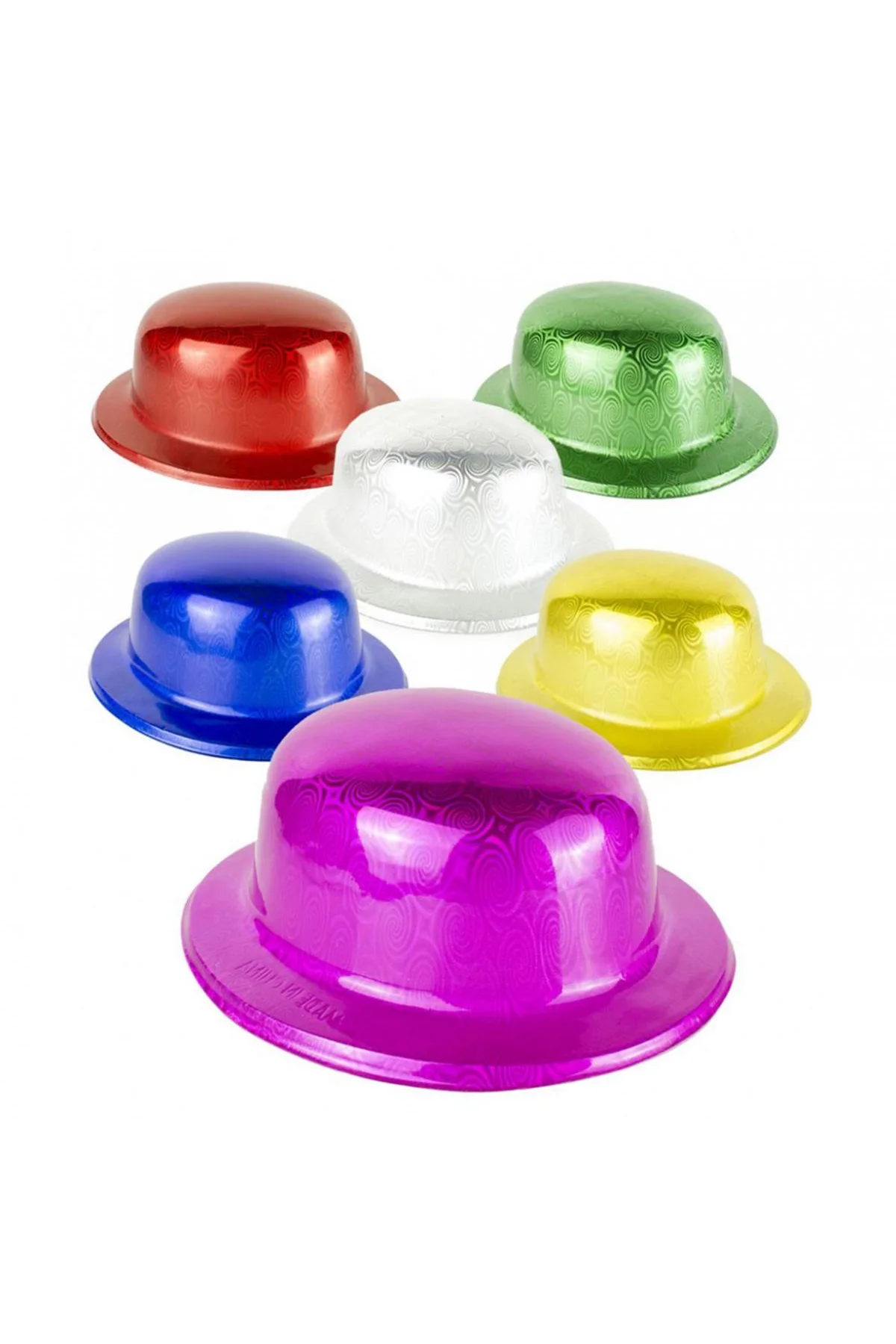 Pembe Renk Hologramlı Plastik Yuvarlak Melon 27x24 Cm - Just Cheap Store Görsel 2