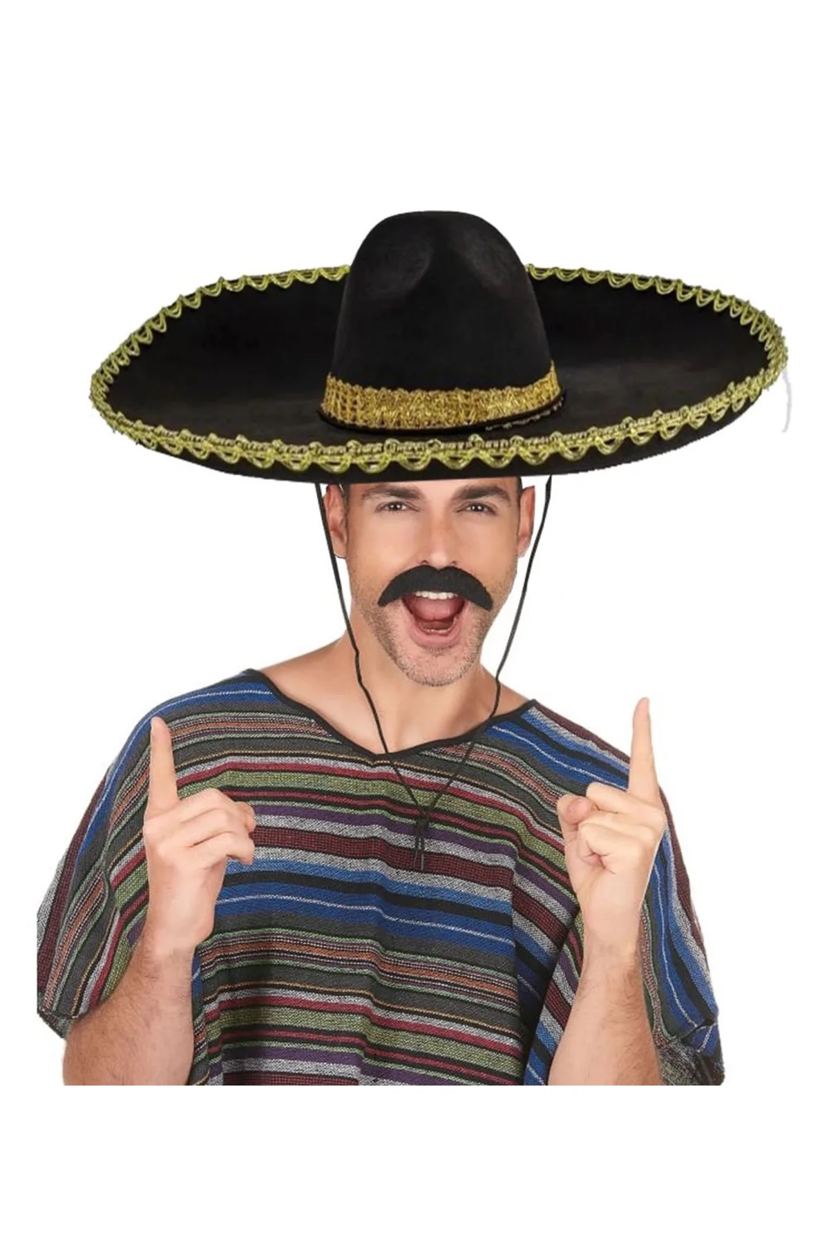Sombrero Meksika Şapkası Mariachi Altın Şeritli Yetişkin Boy - Just Cheap Store Görsel 4
