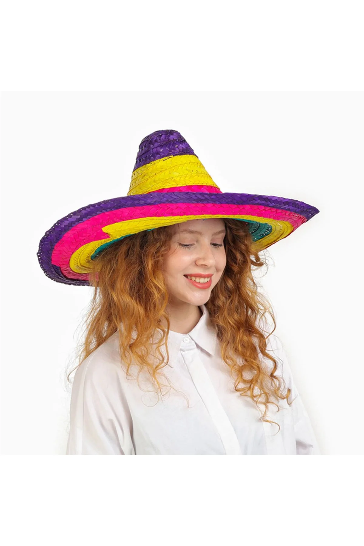 Sombrero Meksika Şapkası Renkli Örme Hasır Çocuk Boy - Just Cheap Store Görsel 3