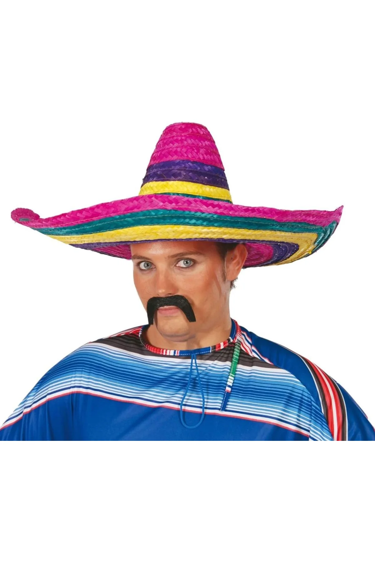 Sombrero Meksika Şapkası Renkli Örme Hasır Yetişkin Boy - Just Cheap Store Görsel 2
