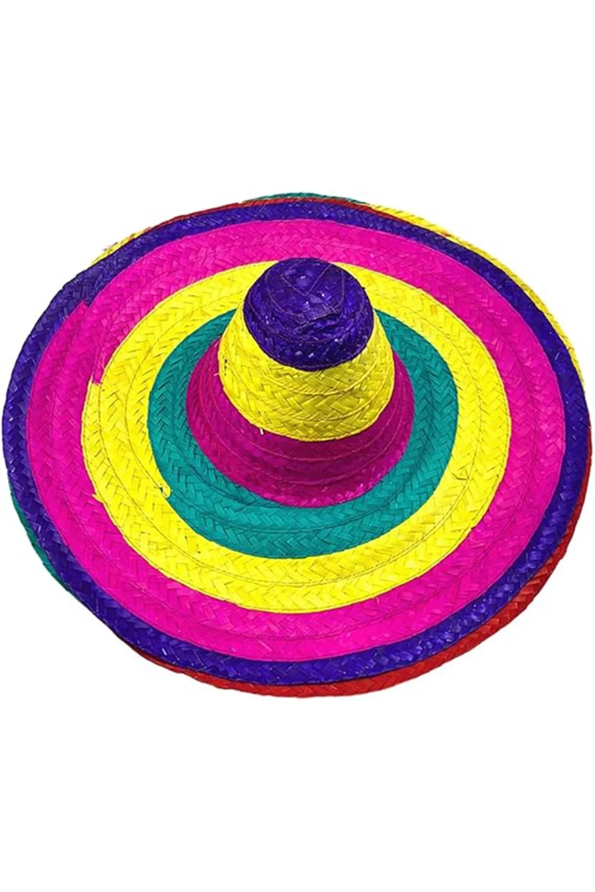 Sombrero Meksika Şapkası Renkli Örme Hasır Yetişkin Boy - Just Cheap Store Görsel 5