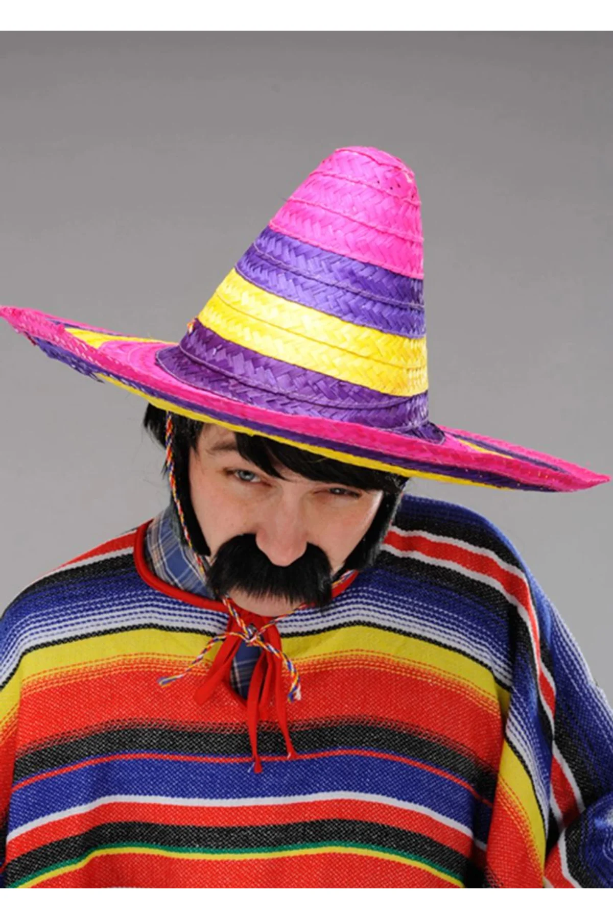 Sombrero Meksika Şapkası Renkli Örme Hasır Yetişkin Boy - Just Cheap Store Görsel 4