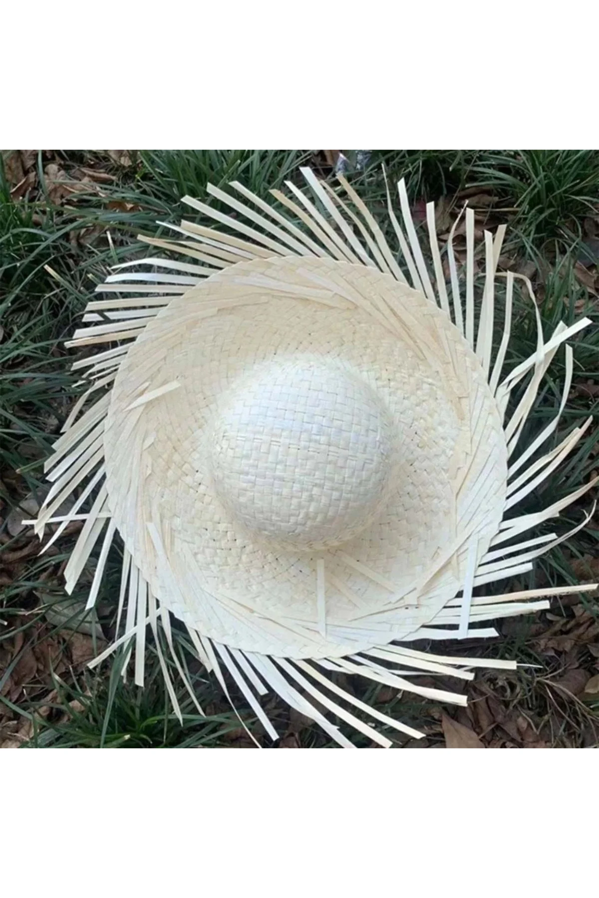 Tropikal Parti Beyaz Hasır Hawaii Şapkası 13x36 Cm - Just Cheap Store Görsel 3