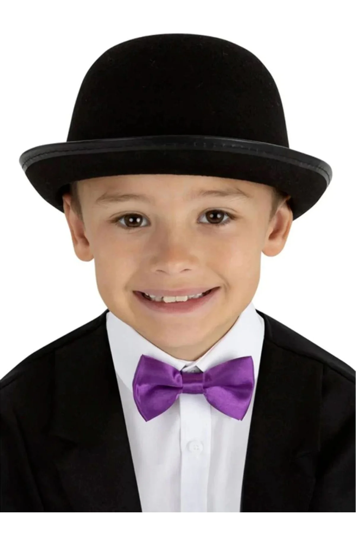 Charlie Chaplin Stil Çocuk Şapkası – Siyah Melon Parti Şapkası - Just Cheap Store Görsel 4