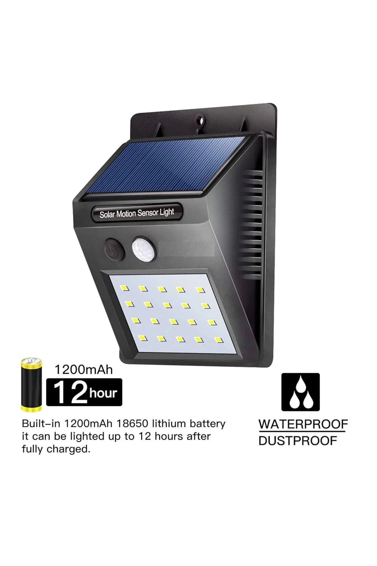 20 Ledli Hareket Sensörlü Dış Mekan Solar Lamba - Just Cheap Store Görsel 2