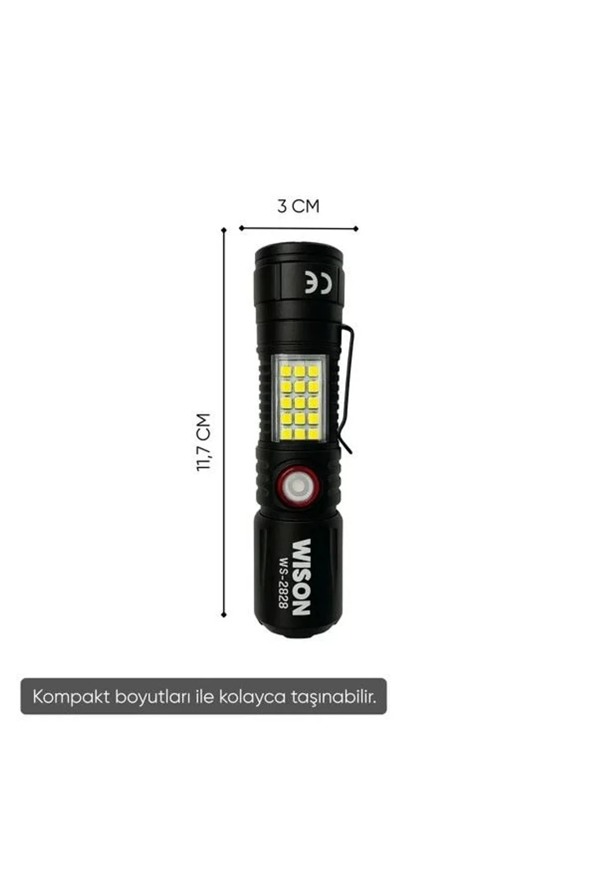 Wison Ws-2828 1000 Lümen Mıknatıslı Usb Şarjlı El Feneri - Just Cheap Store Görsel 3
