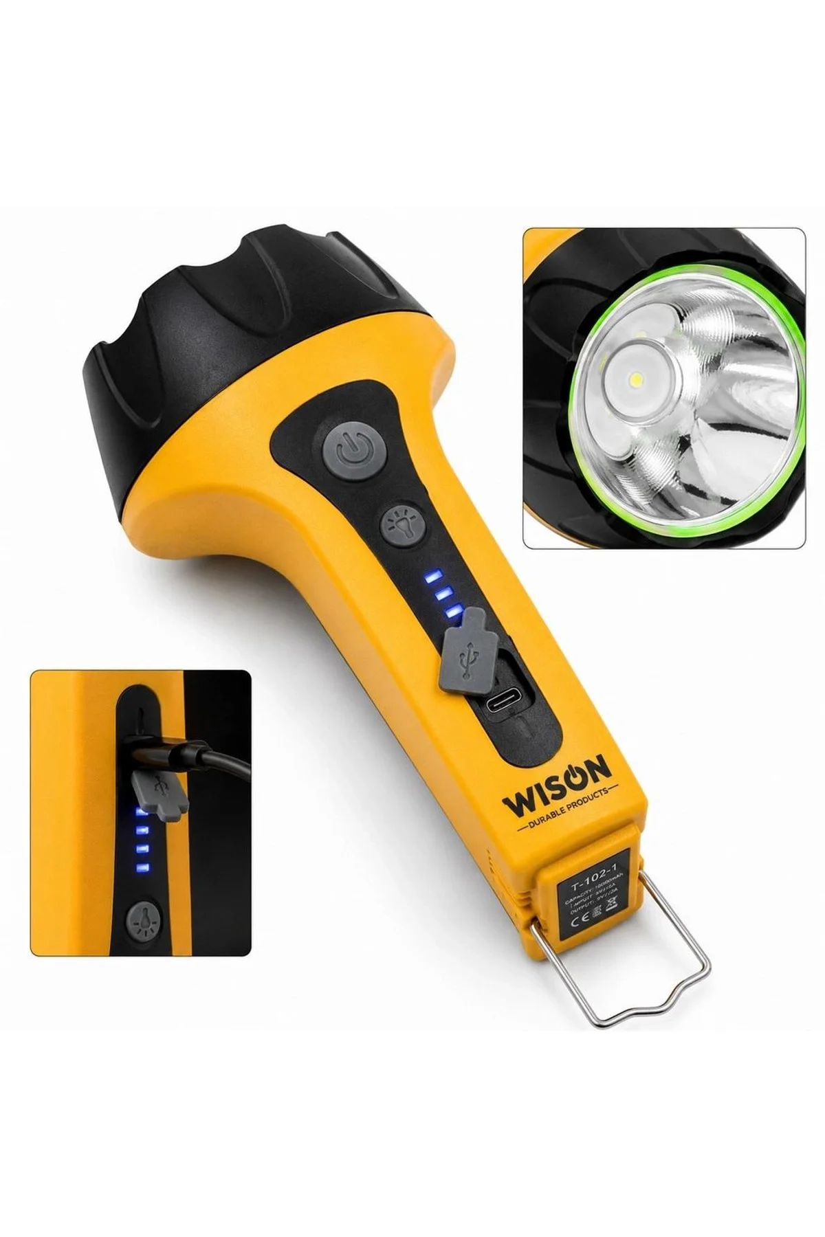 Wison Ws-2626 8 Watt 12 Saat Aydınlatmalı Type-c Şarjlı Projektör Şarjlı Kambur Fener - Just Cheap Store Görsel 3