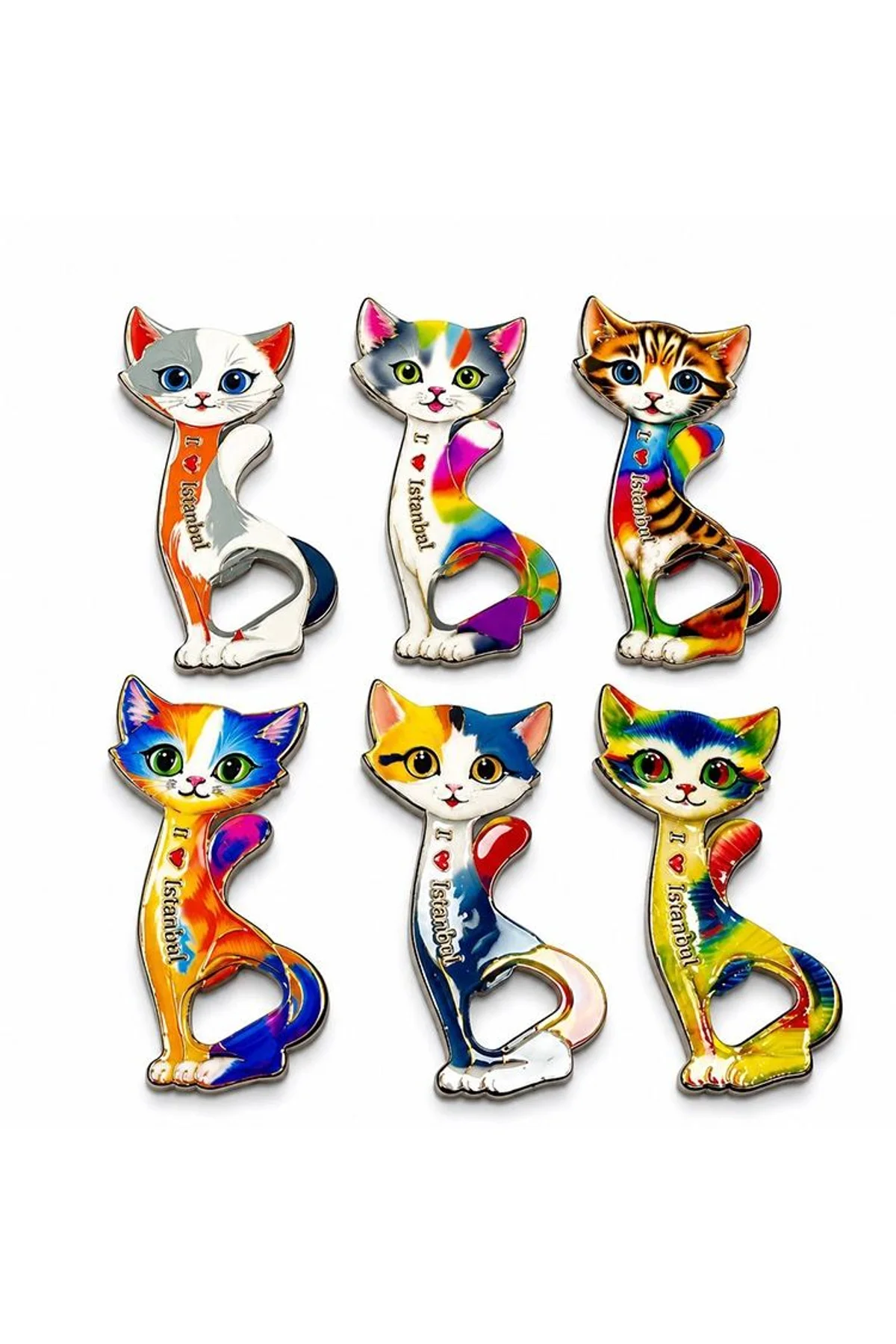 Kedi Tasarımı İstanbul Temalı Buzdolapı Süsü Magnet Alk5409