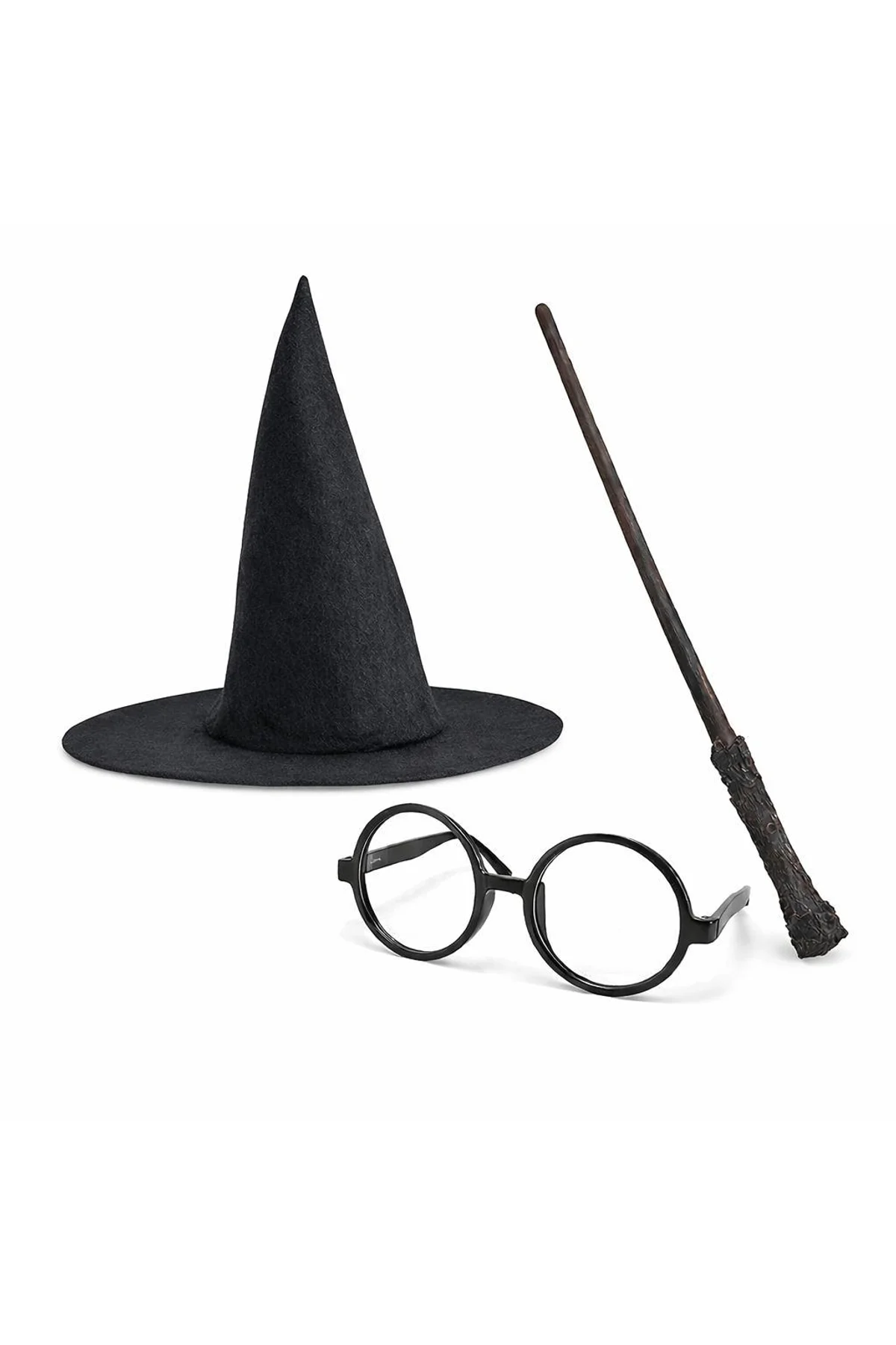 Harry Potter Tarzı Çocuk Seti (siyah Keçe Şapka, Asa, Gözlük) - Just Cheap Store Görsel 4